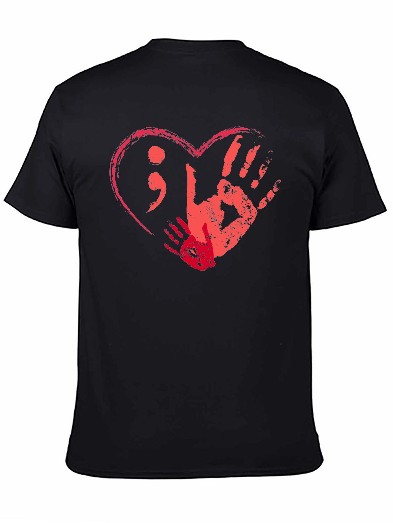 Black Heart & Hands Graphic Tee - Support Mental Health view 4