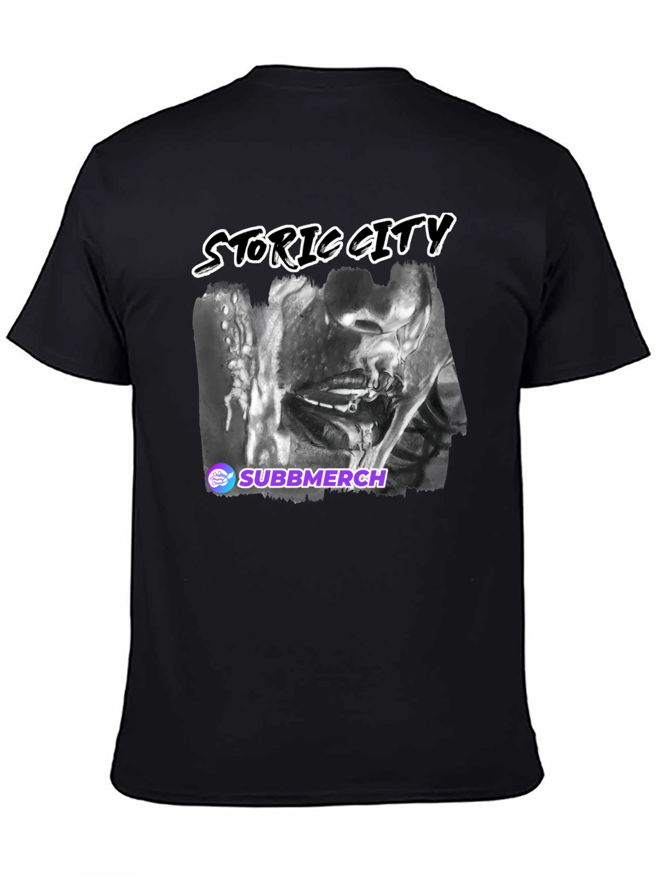 Black Storric City Graphic Print T-Shirt view 4