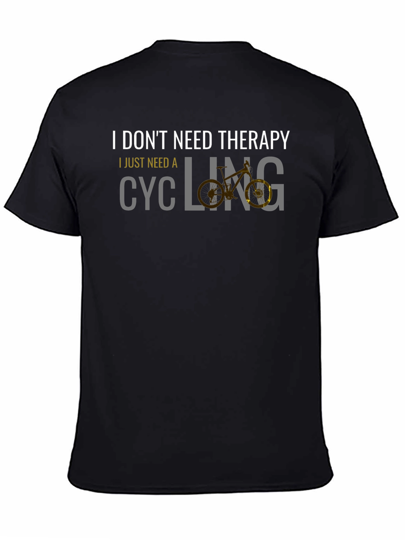Black Cycling Therapy Graphic Tee - Black view 4
