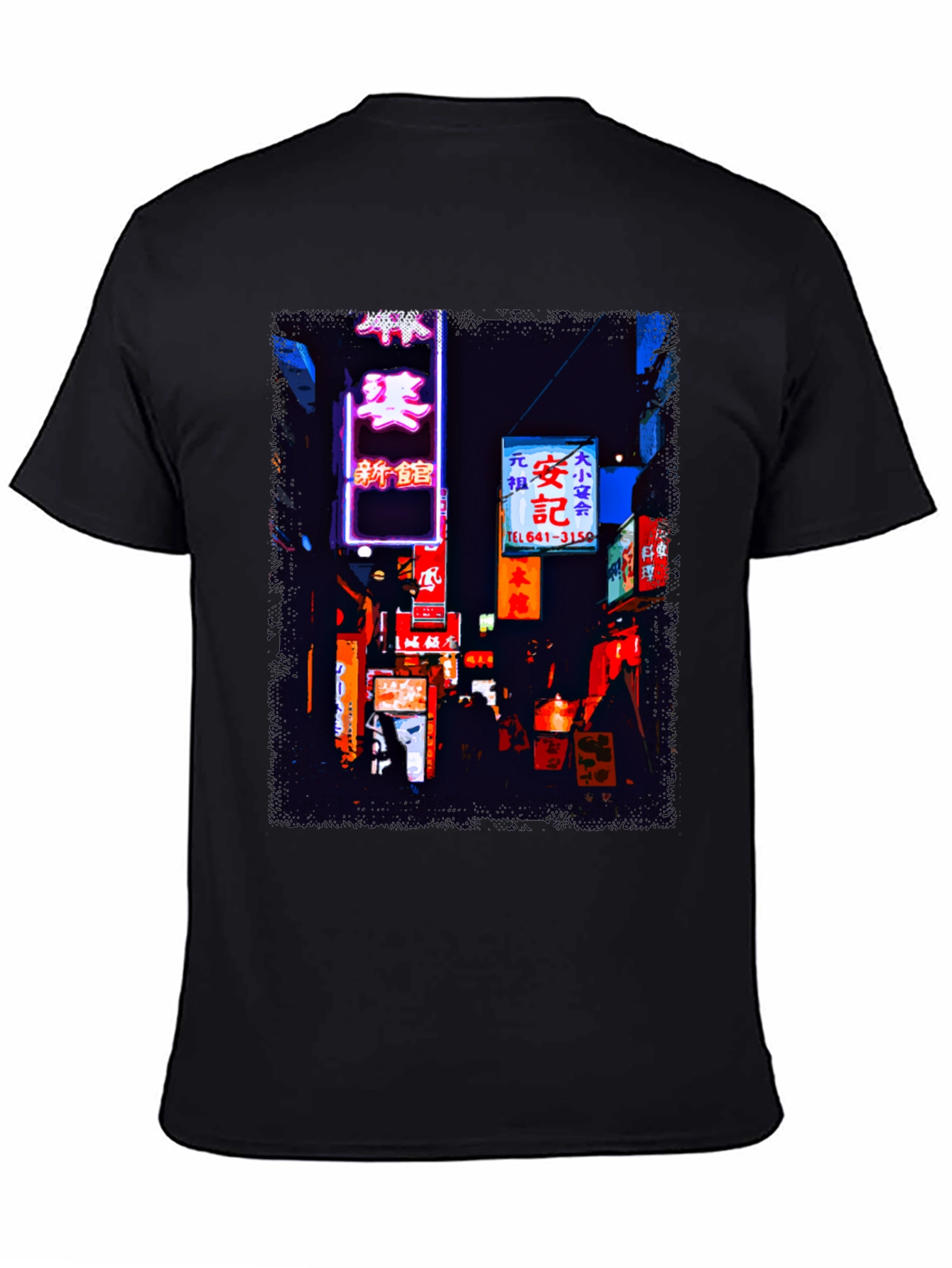 Black Neon City Streetwear Tee - Tokyo Vibes view 4
