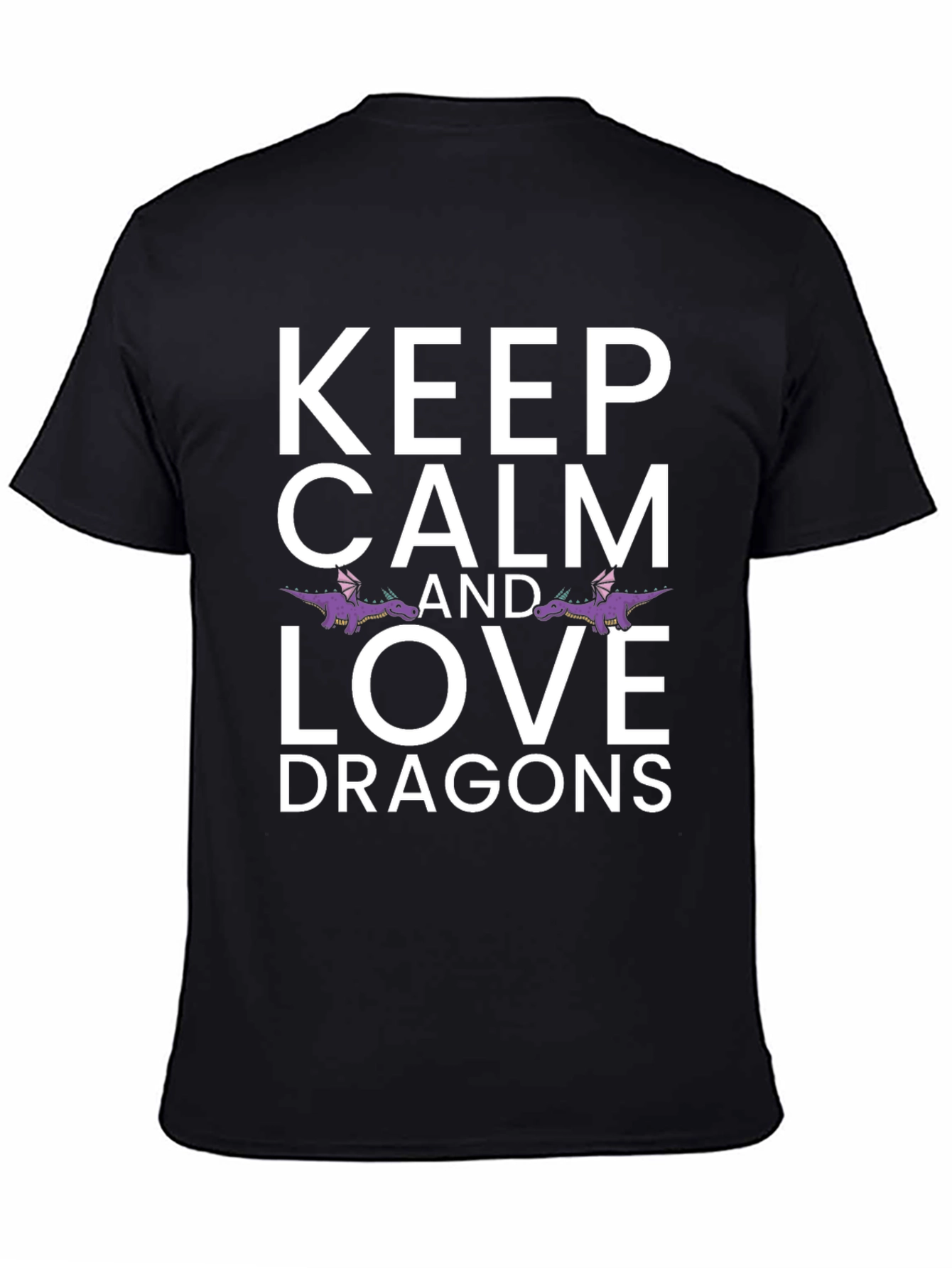 Black Keep Calm & Love Dragons Black T-Shirt view 4