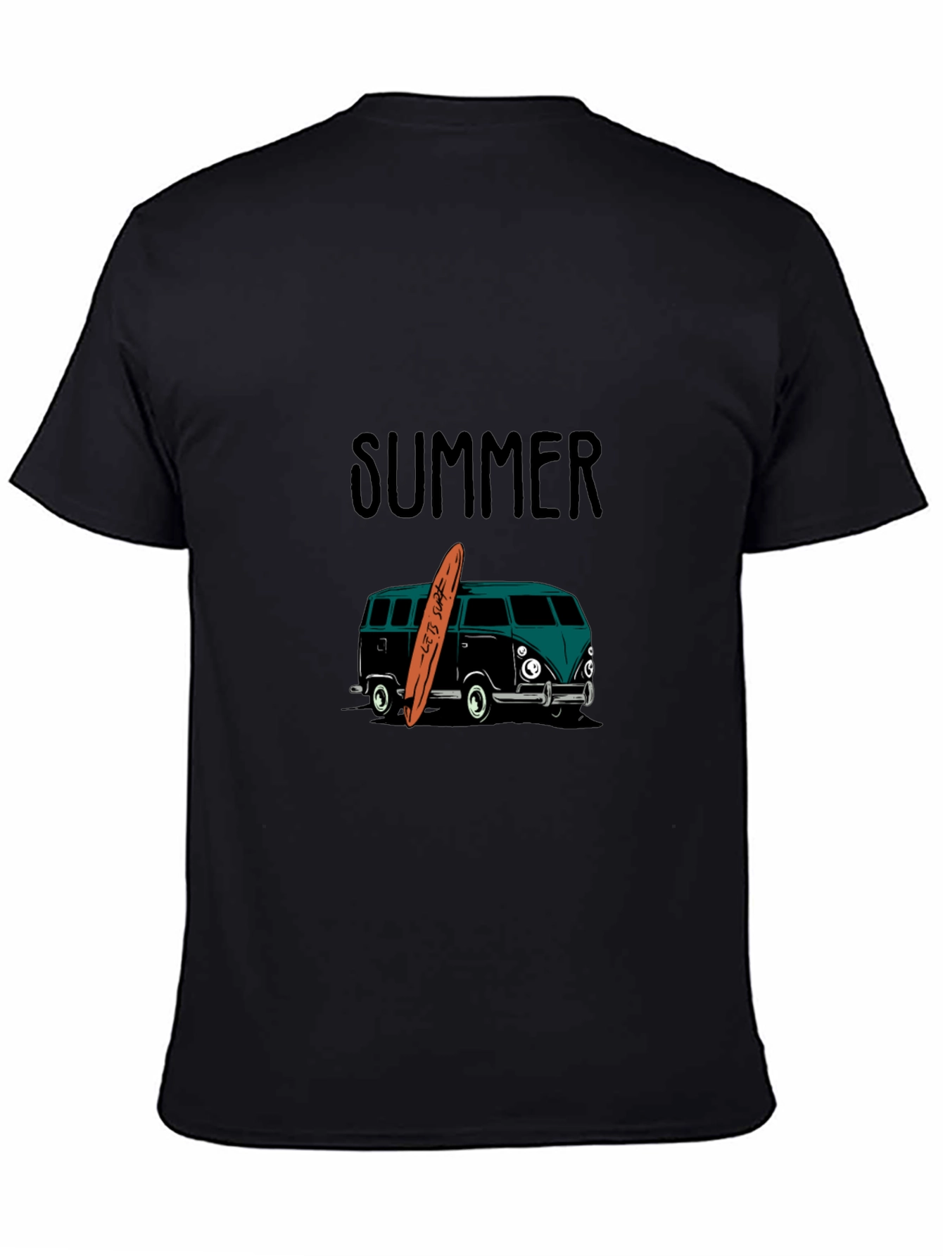 Black Summer Surf Van Graphic Tee - Black view 4