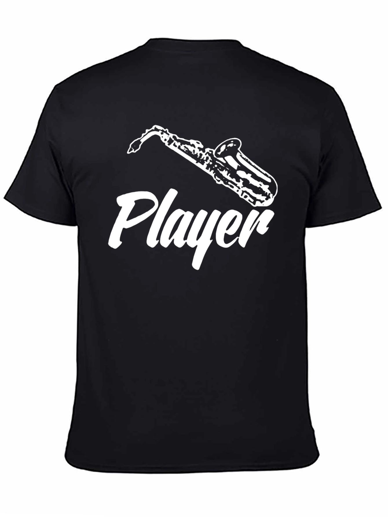 Black Saxophone Player Graphic Tee - Music Lover's T-Shirt view 4