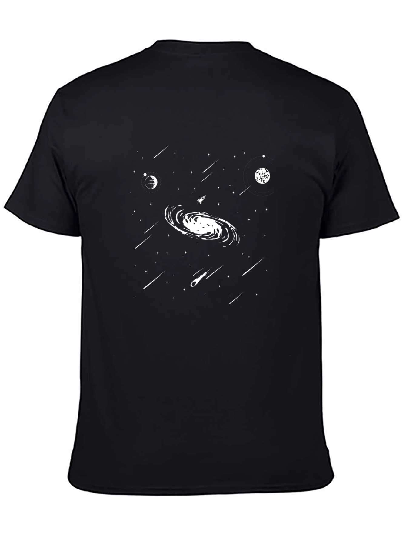 Black Galaxy Graphic T-Shirt - Black Cotton Blend view 4