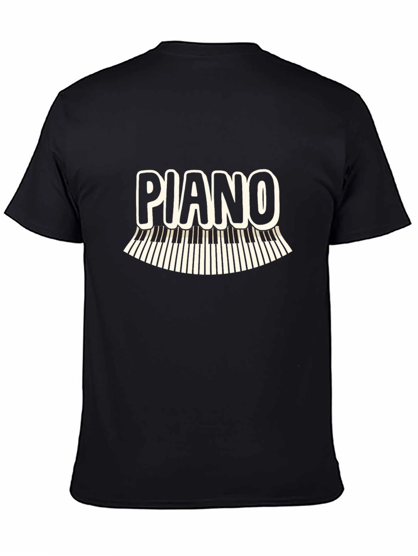 Black Piano Keys Graphic T-Shirt view 4