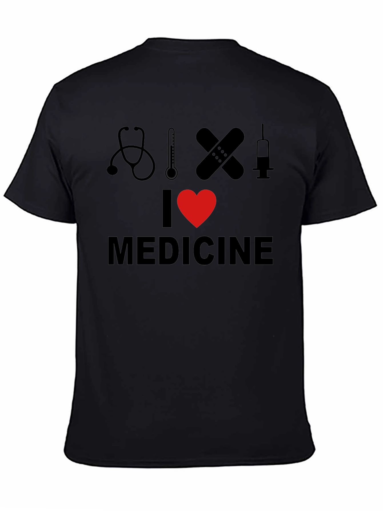 Black I Love Medicine Graphic T-Shirt view 4
