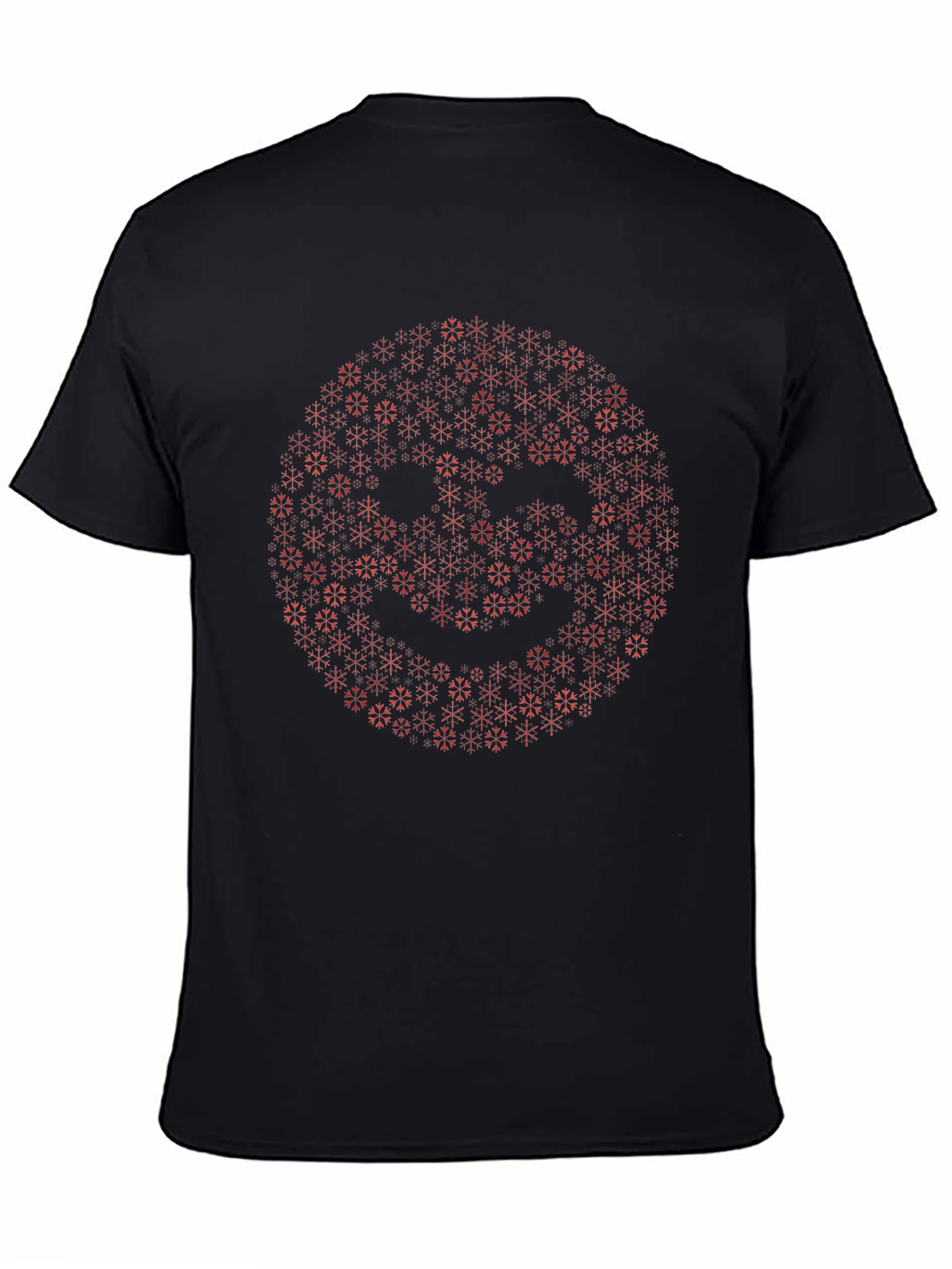 Black Geometric Smiley Face Black T-Shirt view 4
