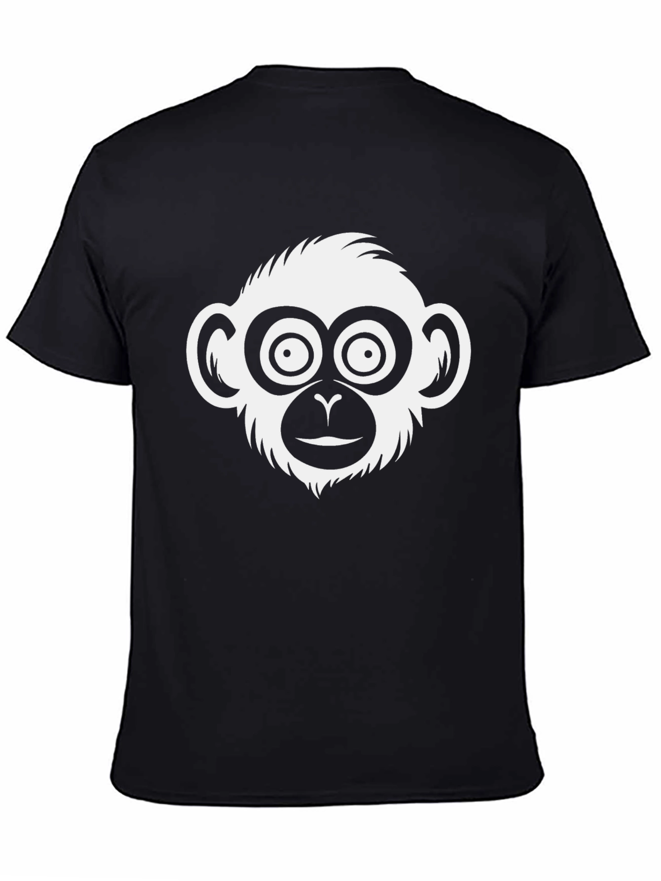 Black Monkey Face Graphic T-Shirt - Casual Black Tee view 4