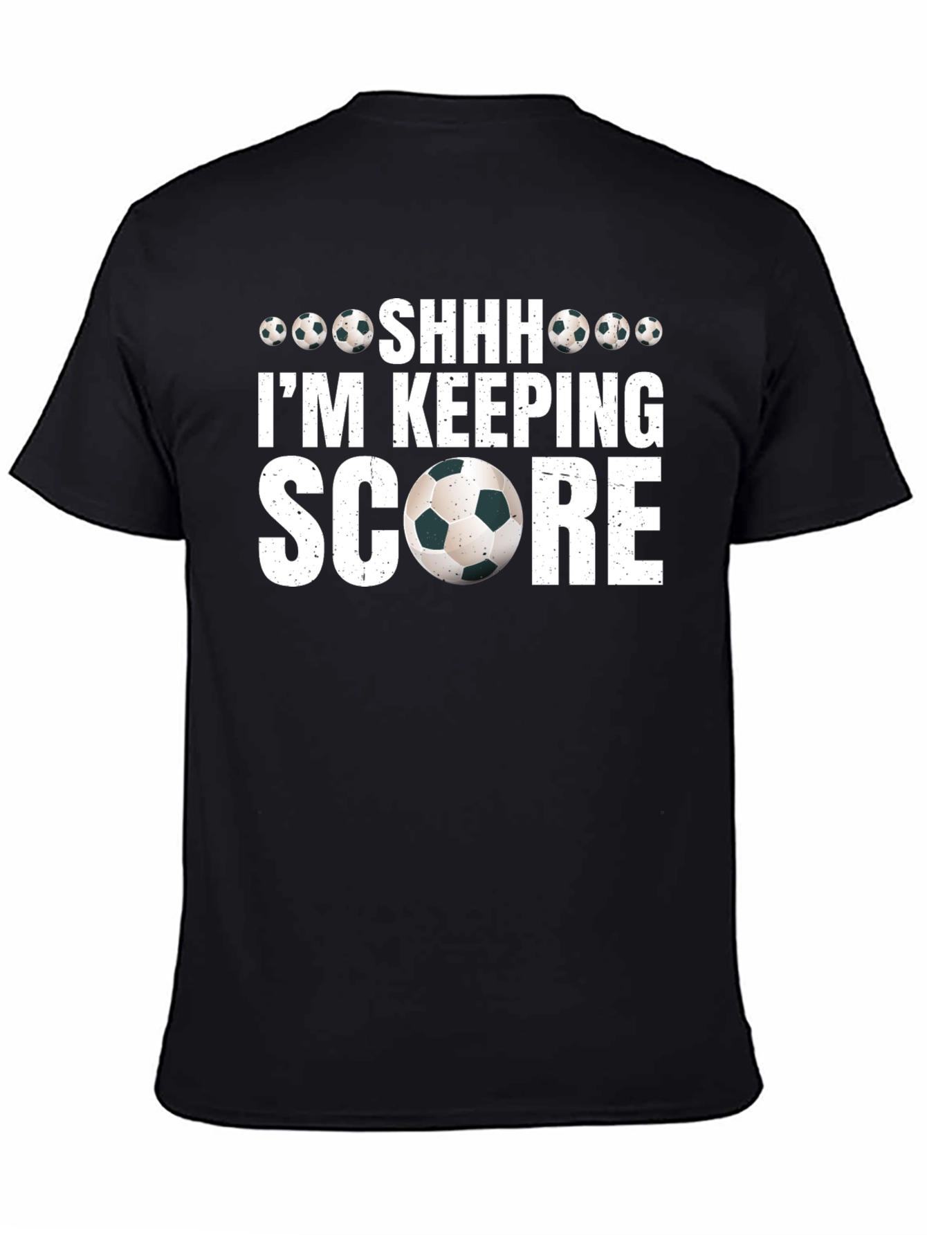 Black Soccer Fan T-Shirt - I'm Keeping Score! view 4