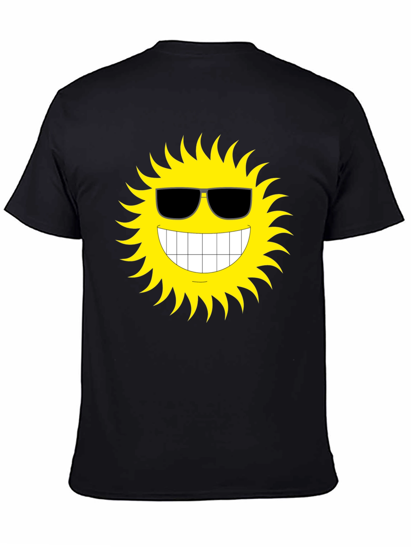 Black Cool Sun Graphic T-Shirt - Black Cotton Tee view 4