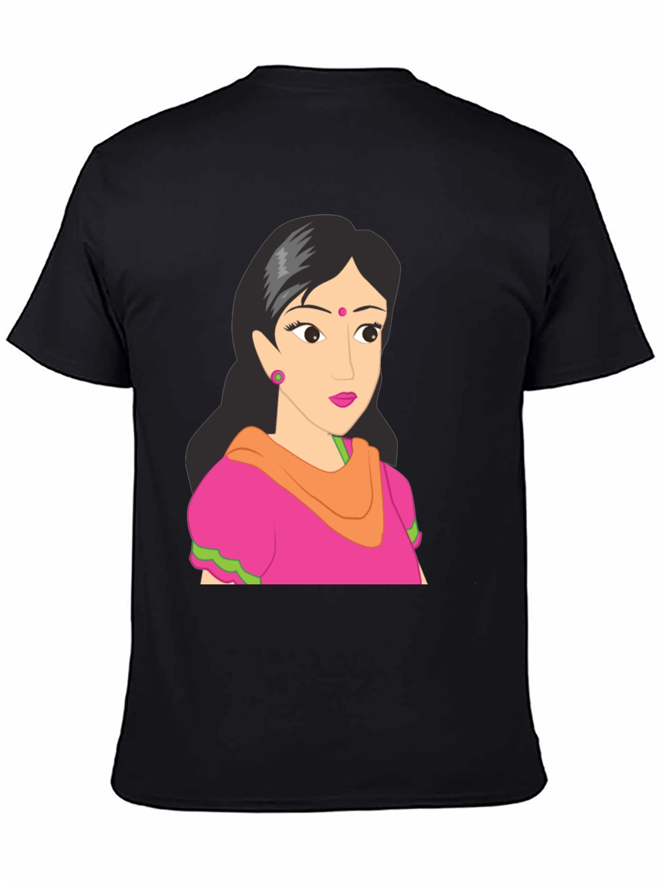 Black Cartoon Graphic T-Shirt - Black view 4