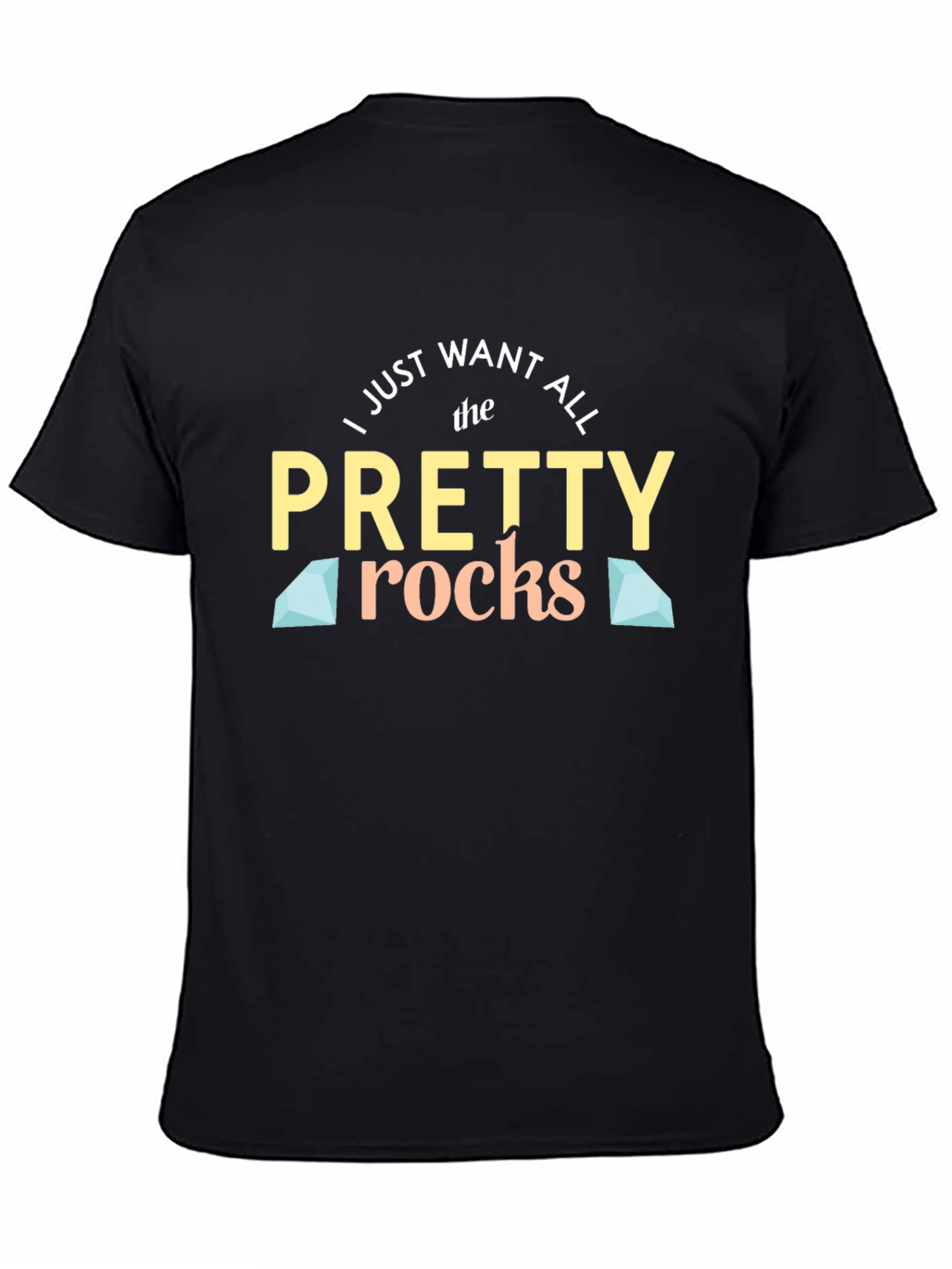 Black Pretty Rocks T-Shirt - Gemstone Lover Tee view 4