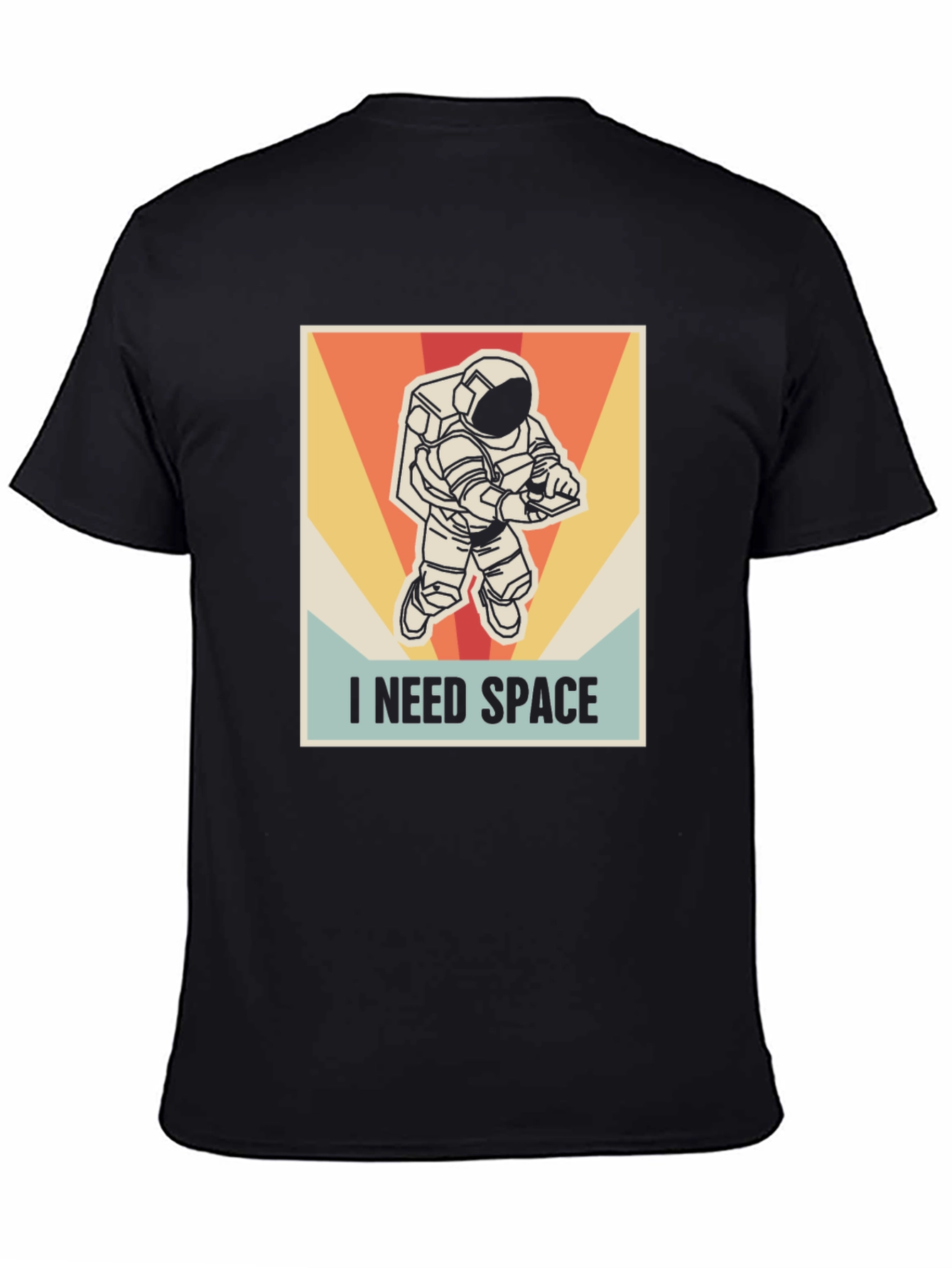 Black I Need Space Astronaut Graphic T-Shirt view 4