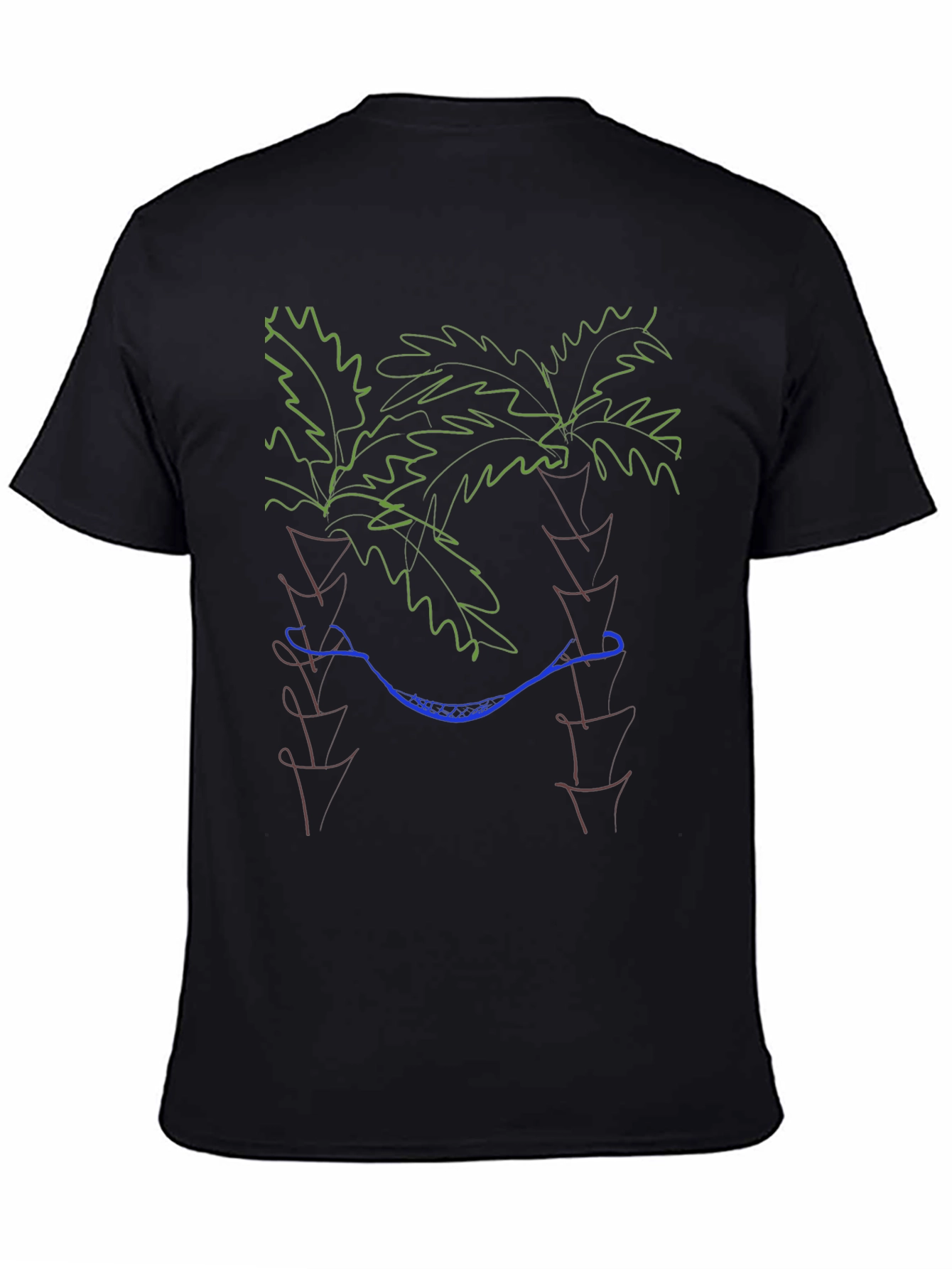 Black Palm Tree Hammock Graphic Tee - Relaxed Style view 4