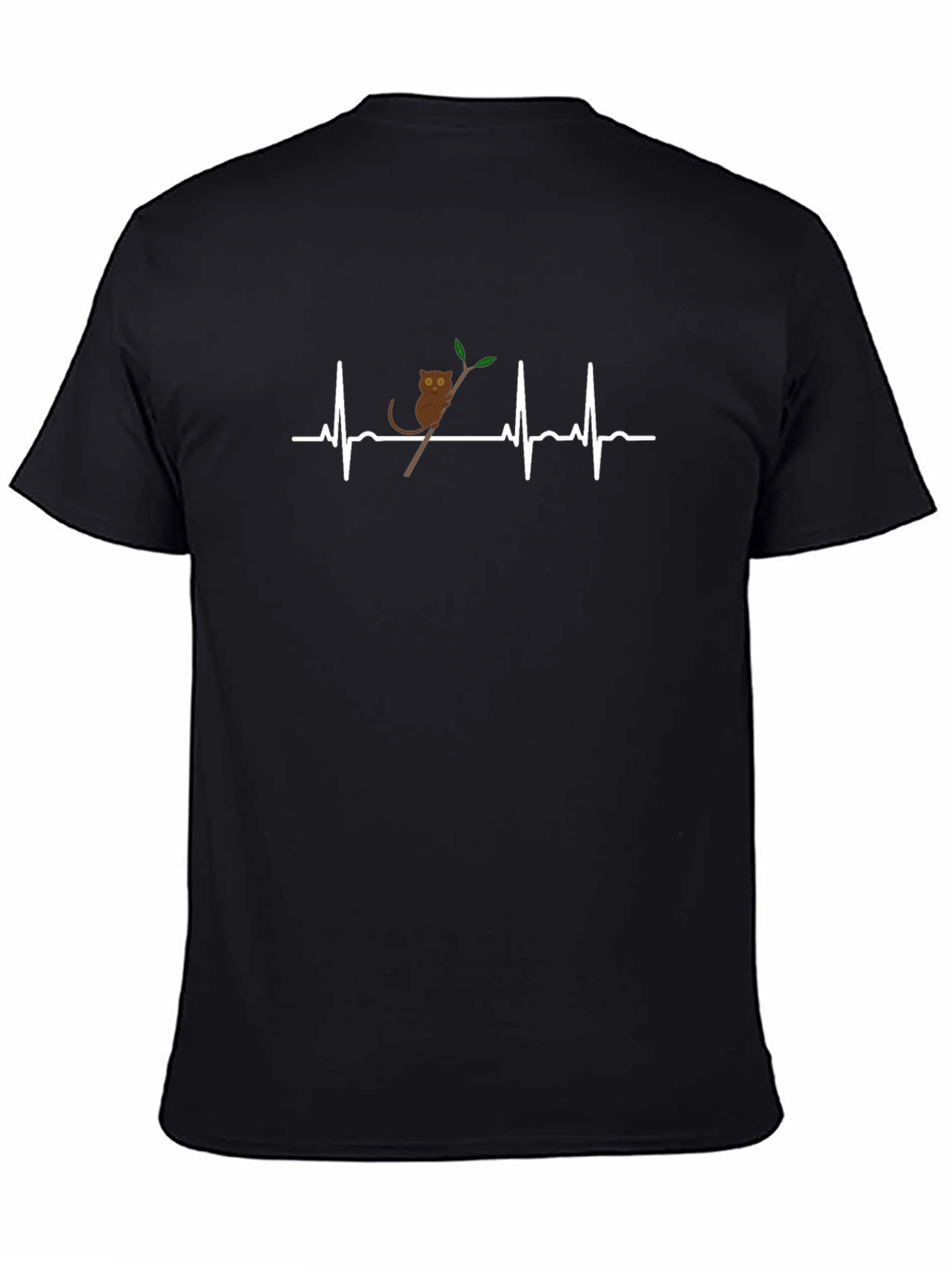 Black Heartbeat Tarsier Graphic T-Shirt - Black view 4