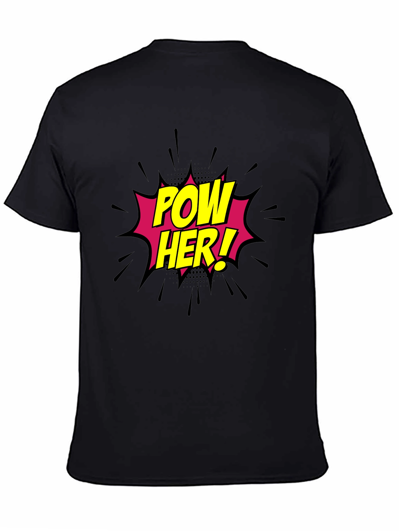 Black Pow Her! Black Graphic Tee - Comic Book Style view 4