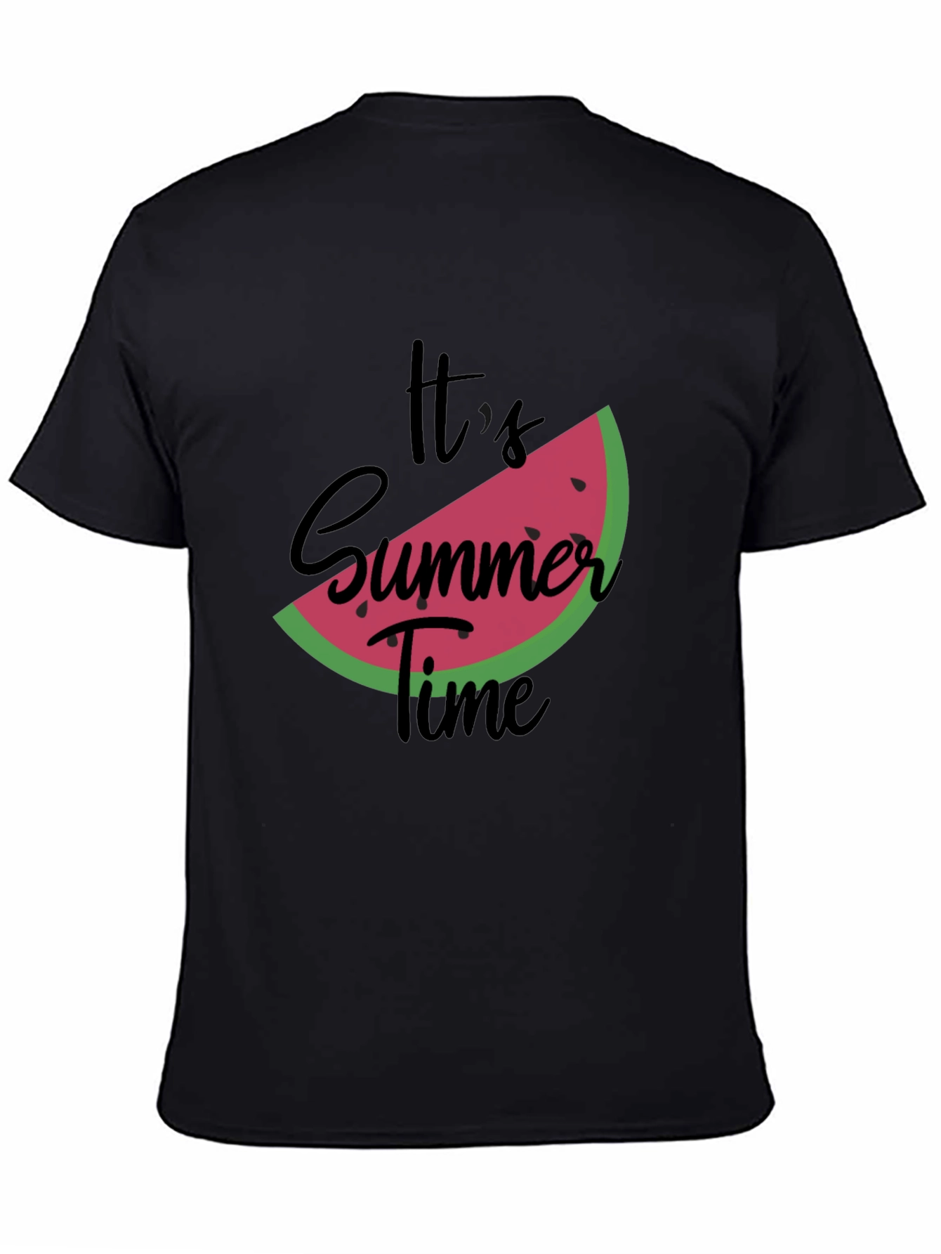 Black Summer Time Watermelon Graphic Tee - Black view 4