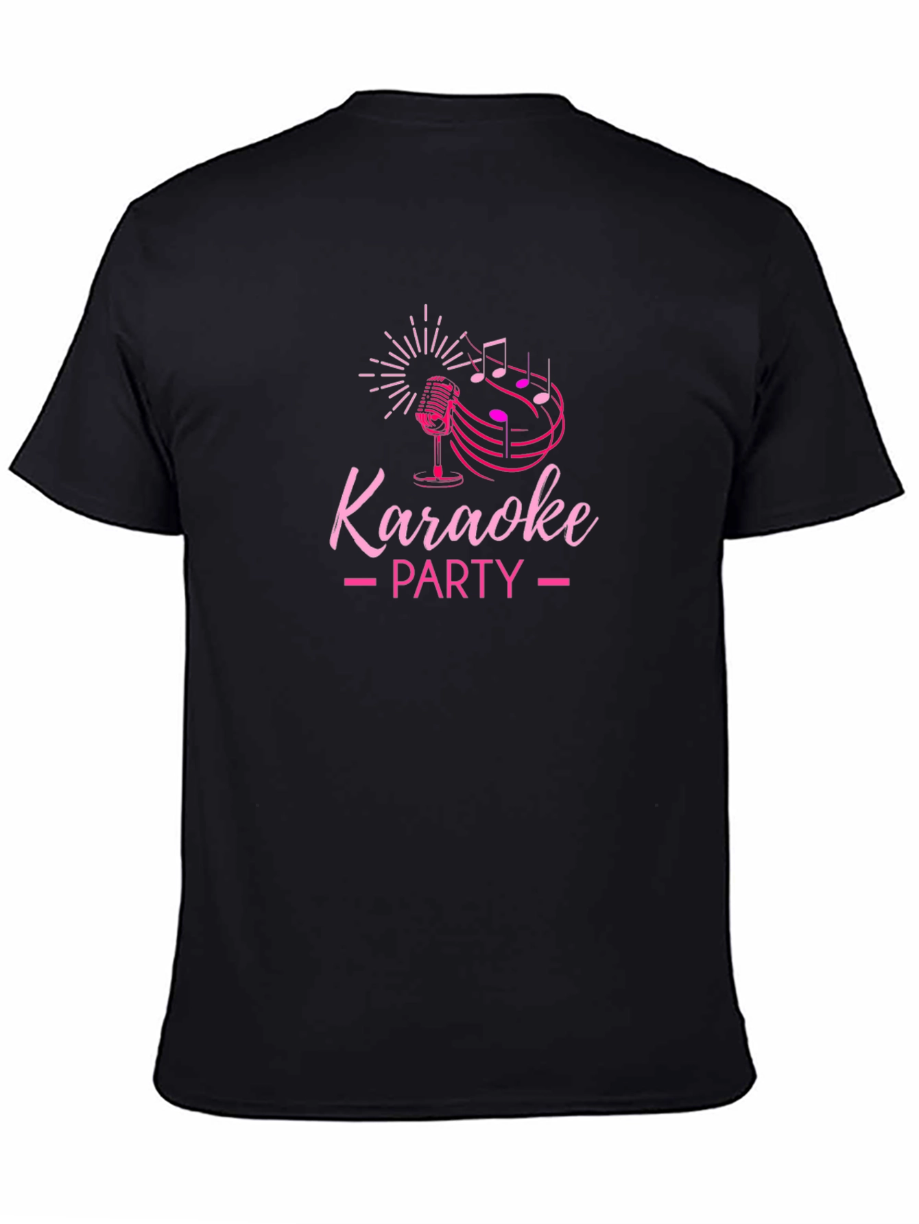 Black Karaoke Party Graphic Tee - Black Cotton T-Shirt view 4