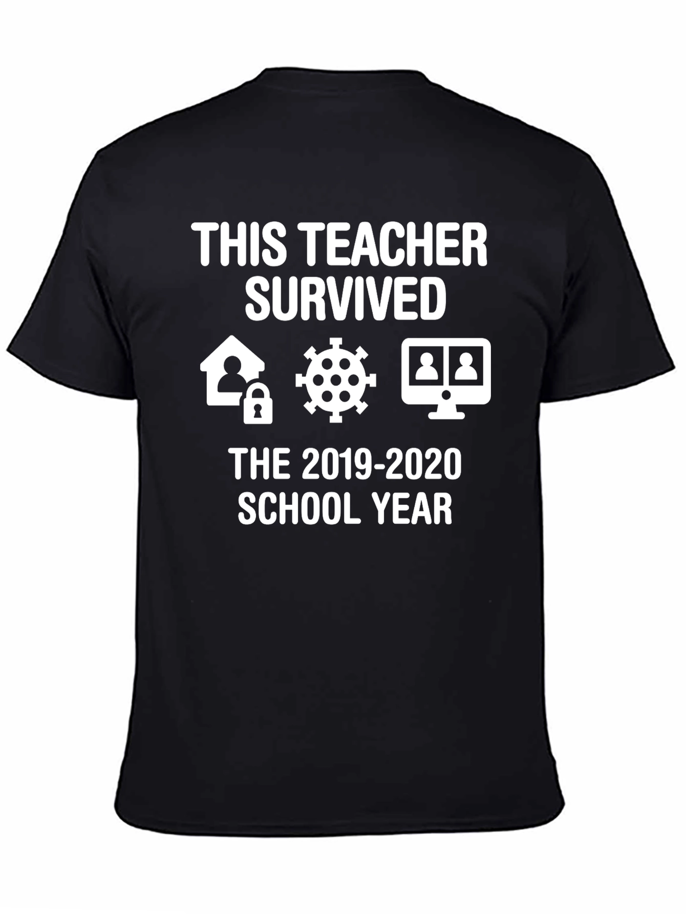 Black Teacher Survived 2020 Black T-Shirt view 4