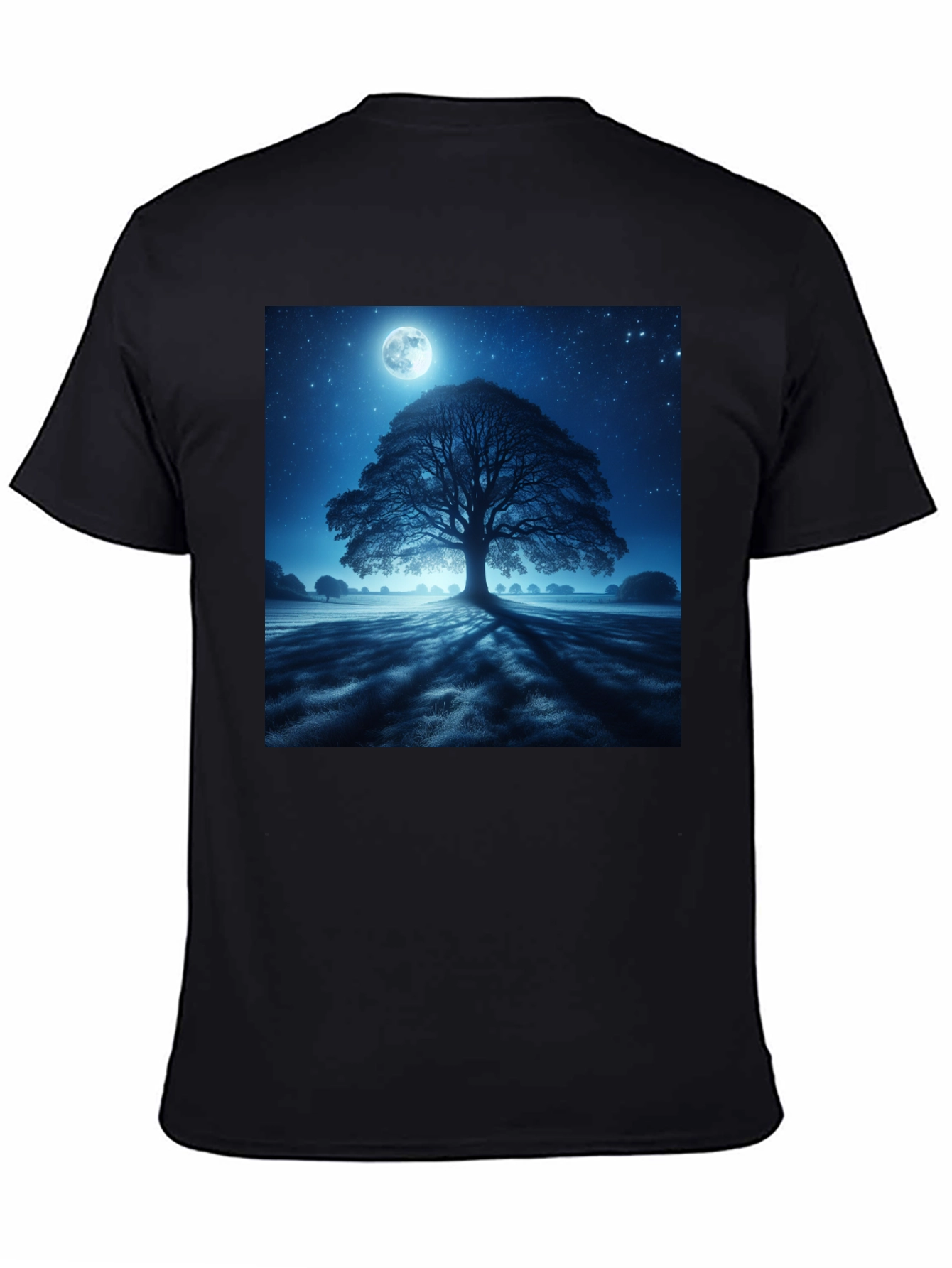 Black Moonlit Tree Graphic Tee view 4