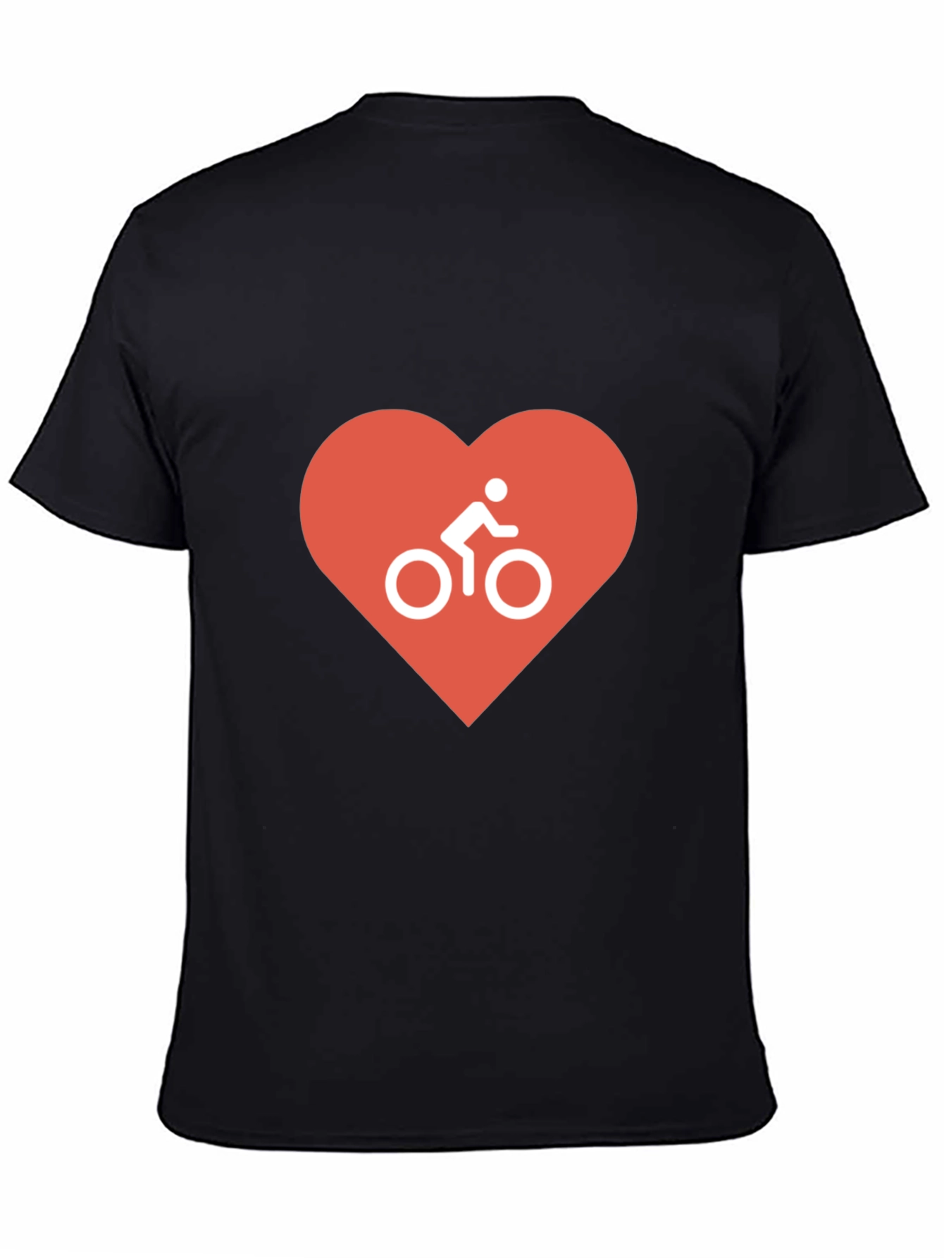 Black I Love Cycling T-Shirt - Black, Heart Design view 4