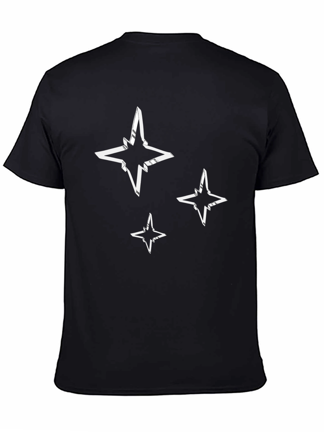 Black Abstract Star Graphic Tee - Men's Black T-Shirt view 4