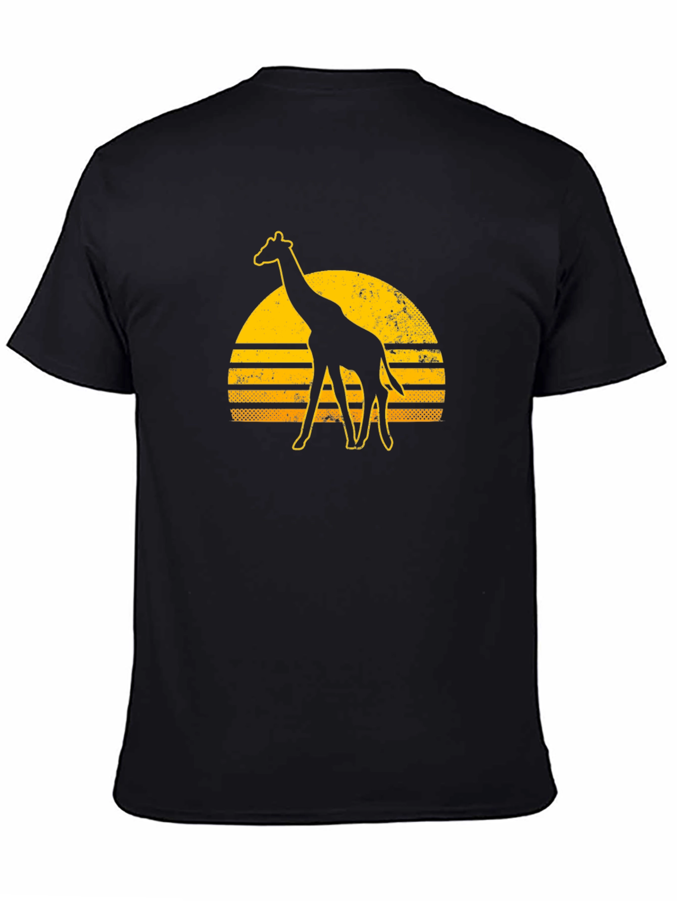 Black Giraffe Sunset Graphic Tee - Stylish Black T-Shirt view 4