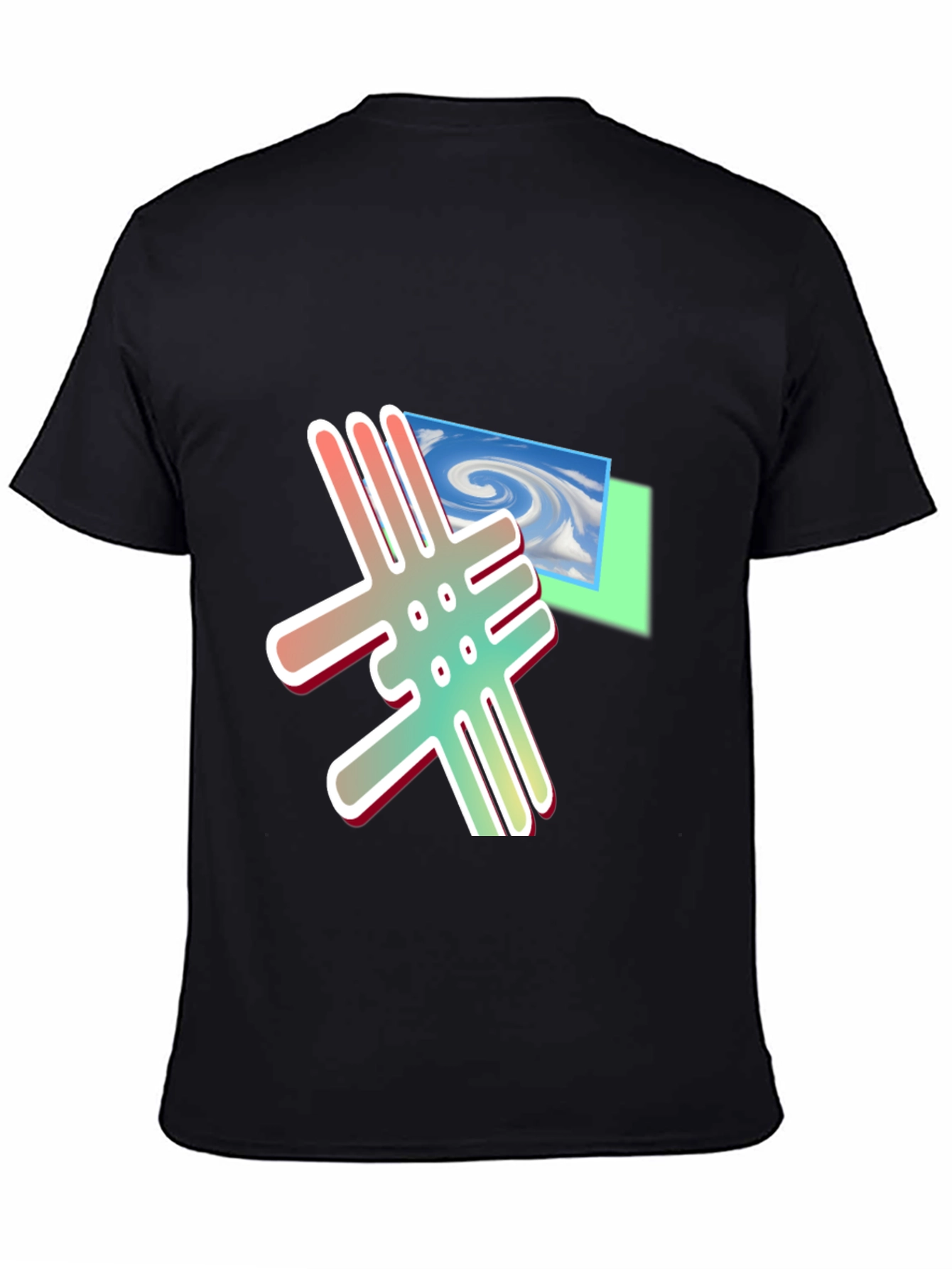 Black Abstract Graphic Print Black T-Shirt view 4