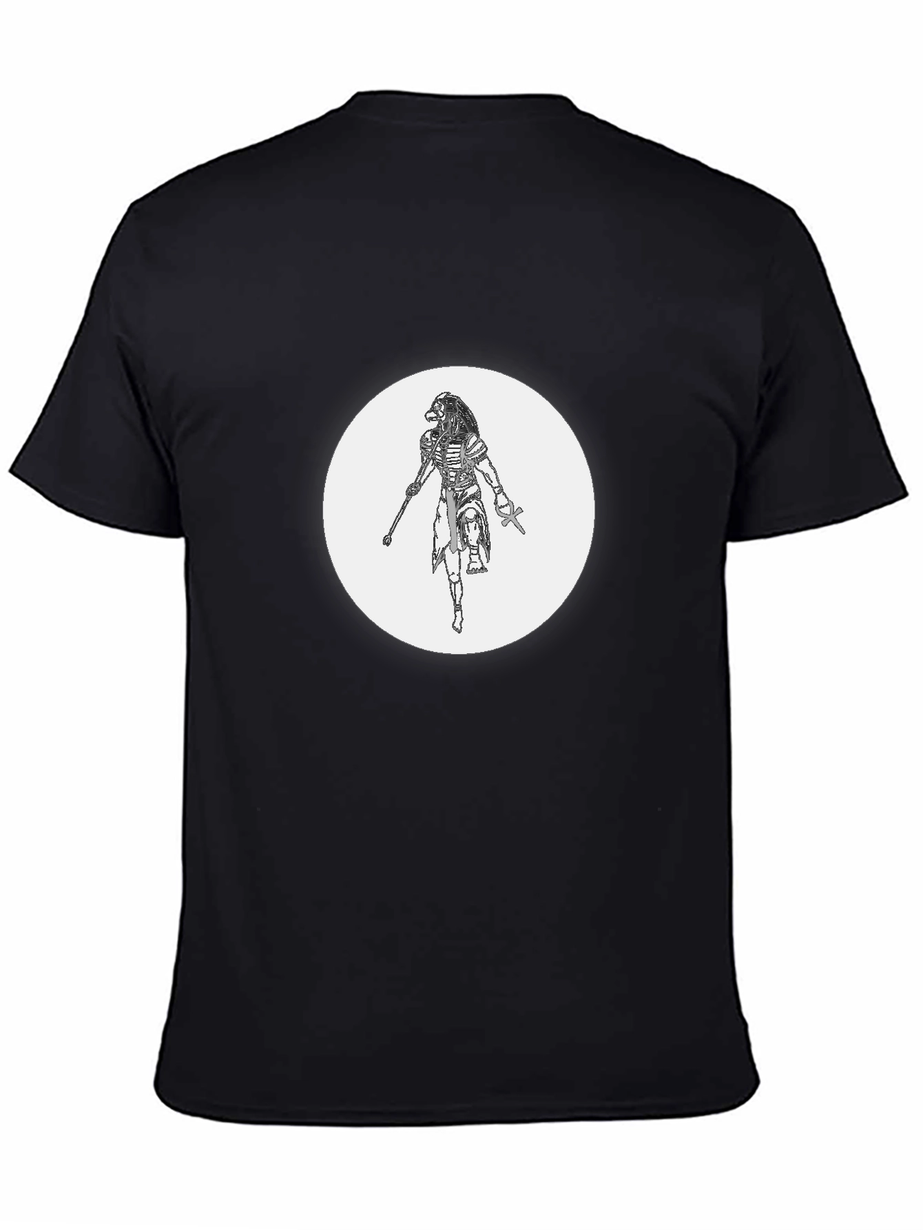 Black Men's Black Graphic T-Shirt - Egyptian God Design view 4