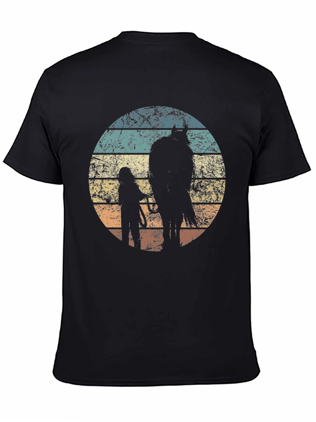 Black Retro Horse & Rider Graphic Tee view 4