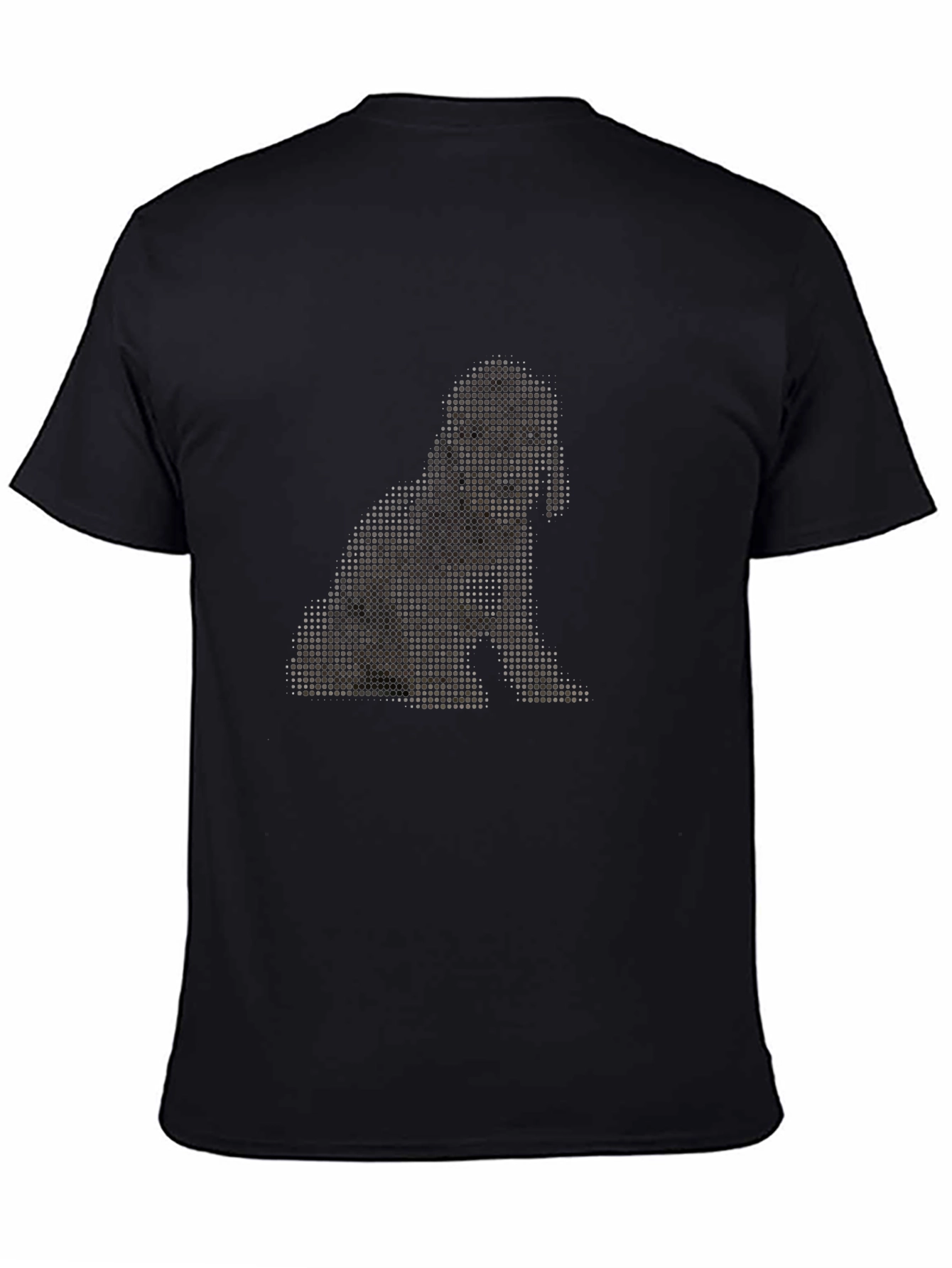 Black Dog Pixel Art Black T-Shirt view 4
