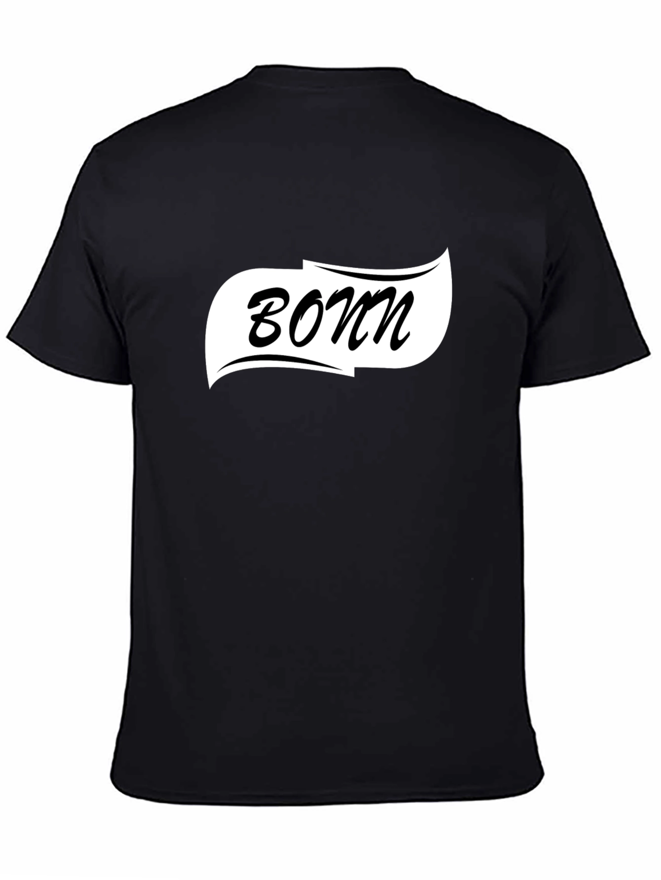Black Bonn Graphic Tee - Classic Black Cotton T-Shirt view 4