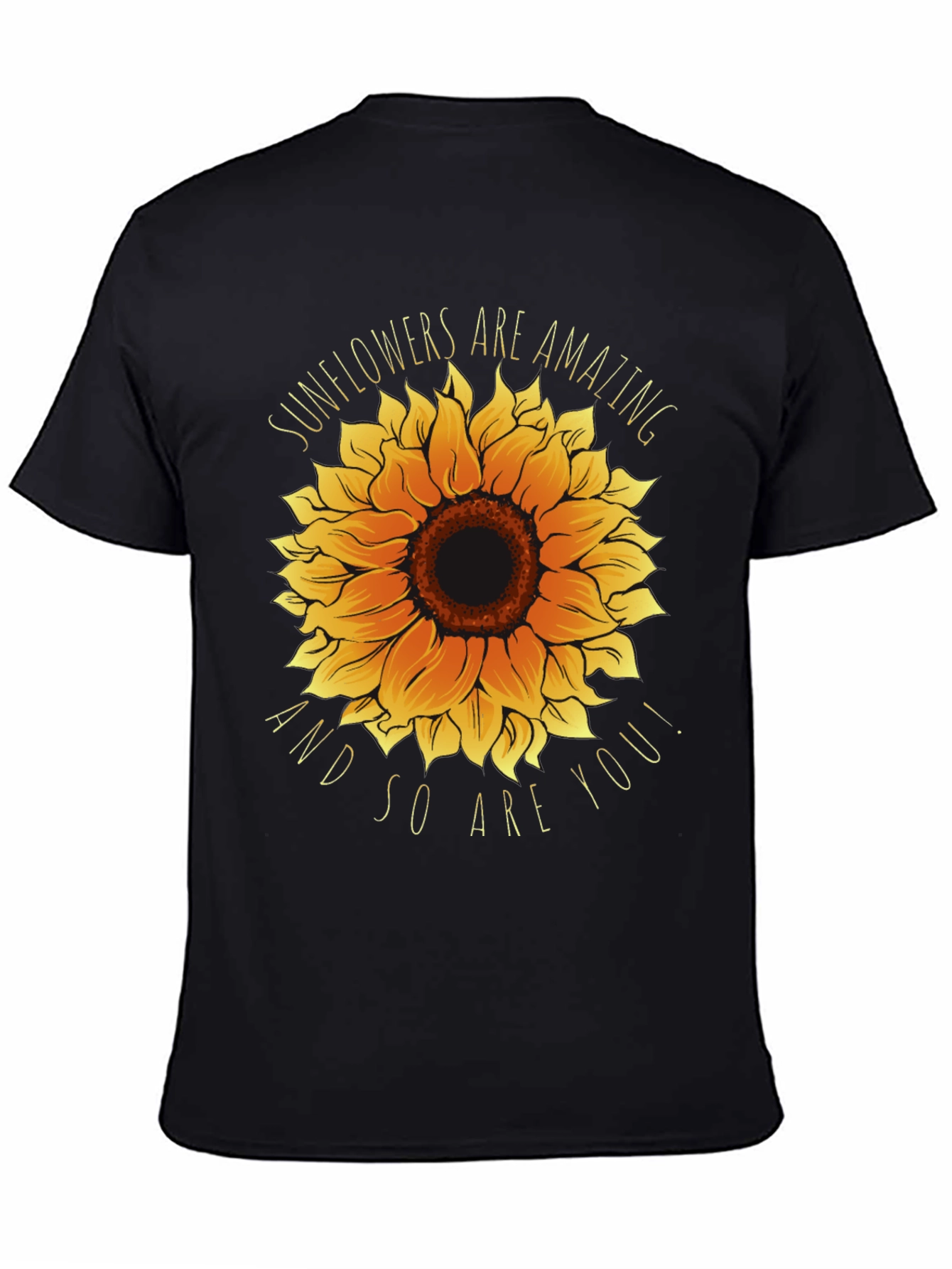 Black Sunflower Graphic Tee - You Are Amazing! view 4