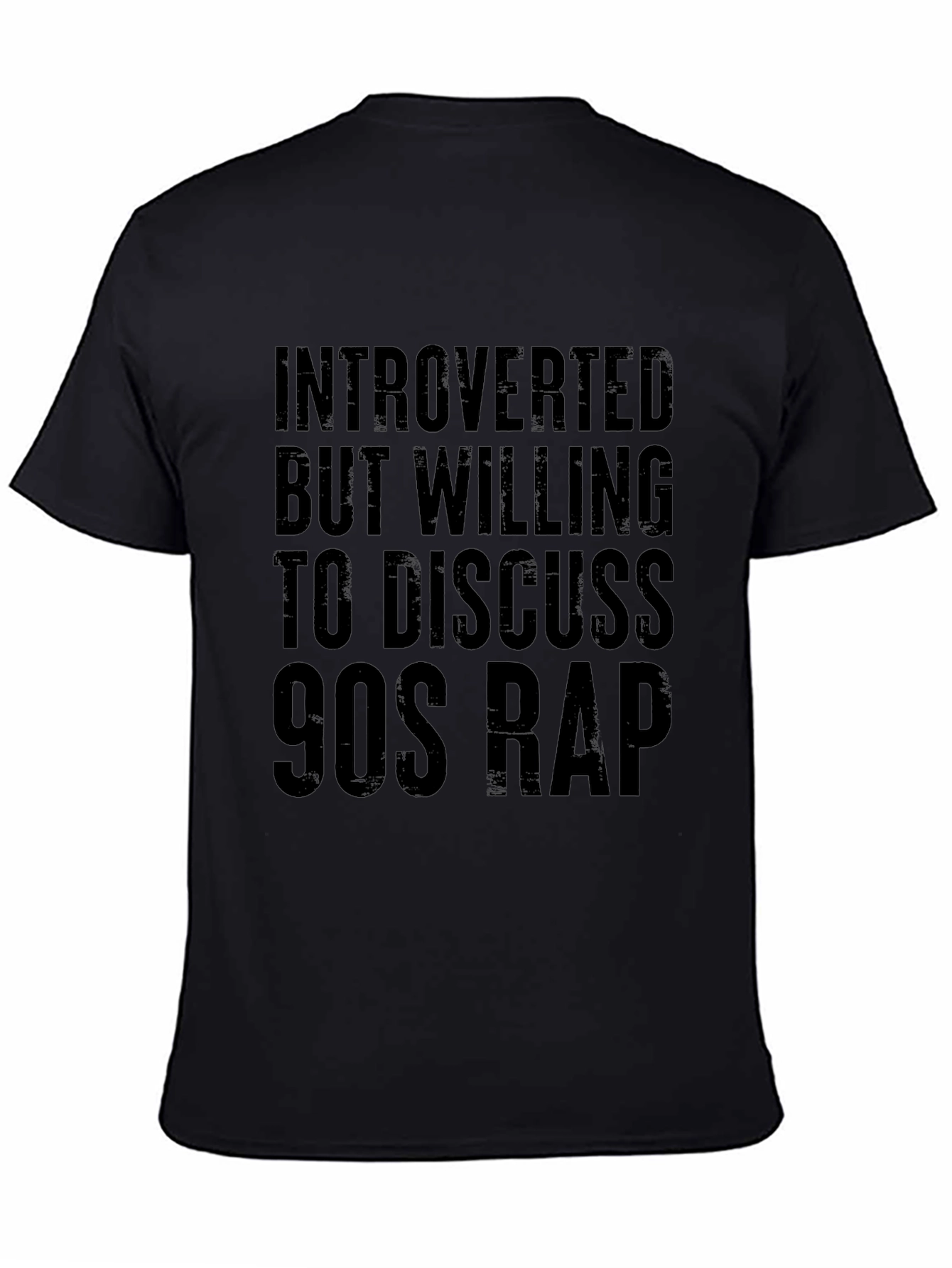 Black Introverted 90s Rap T-Shirt view 4