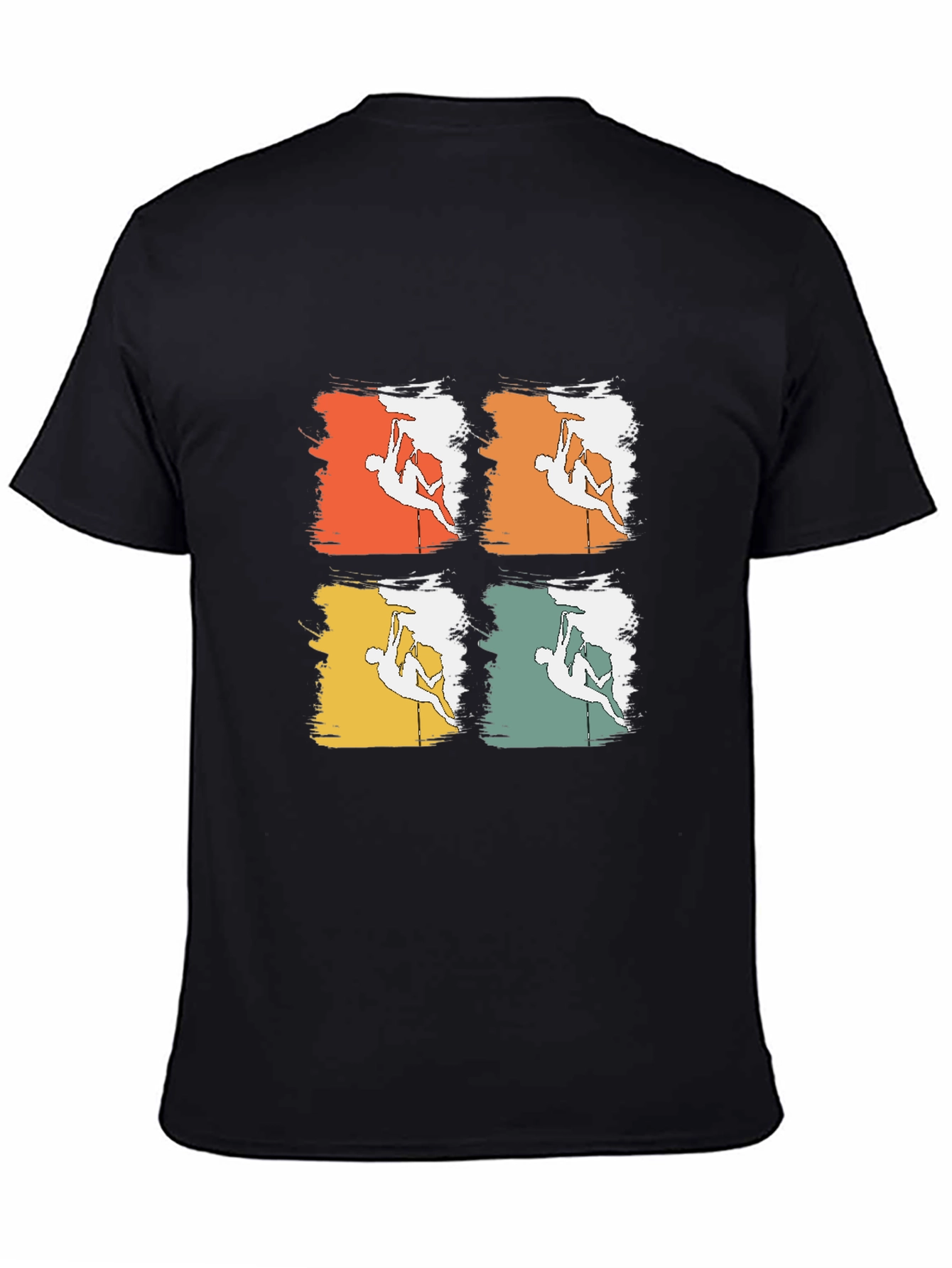 Black Climbing T-Shirt Retro Vintage Climber Tee view 4