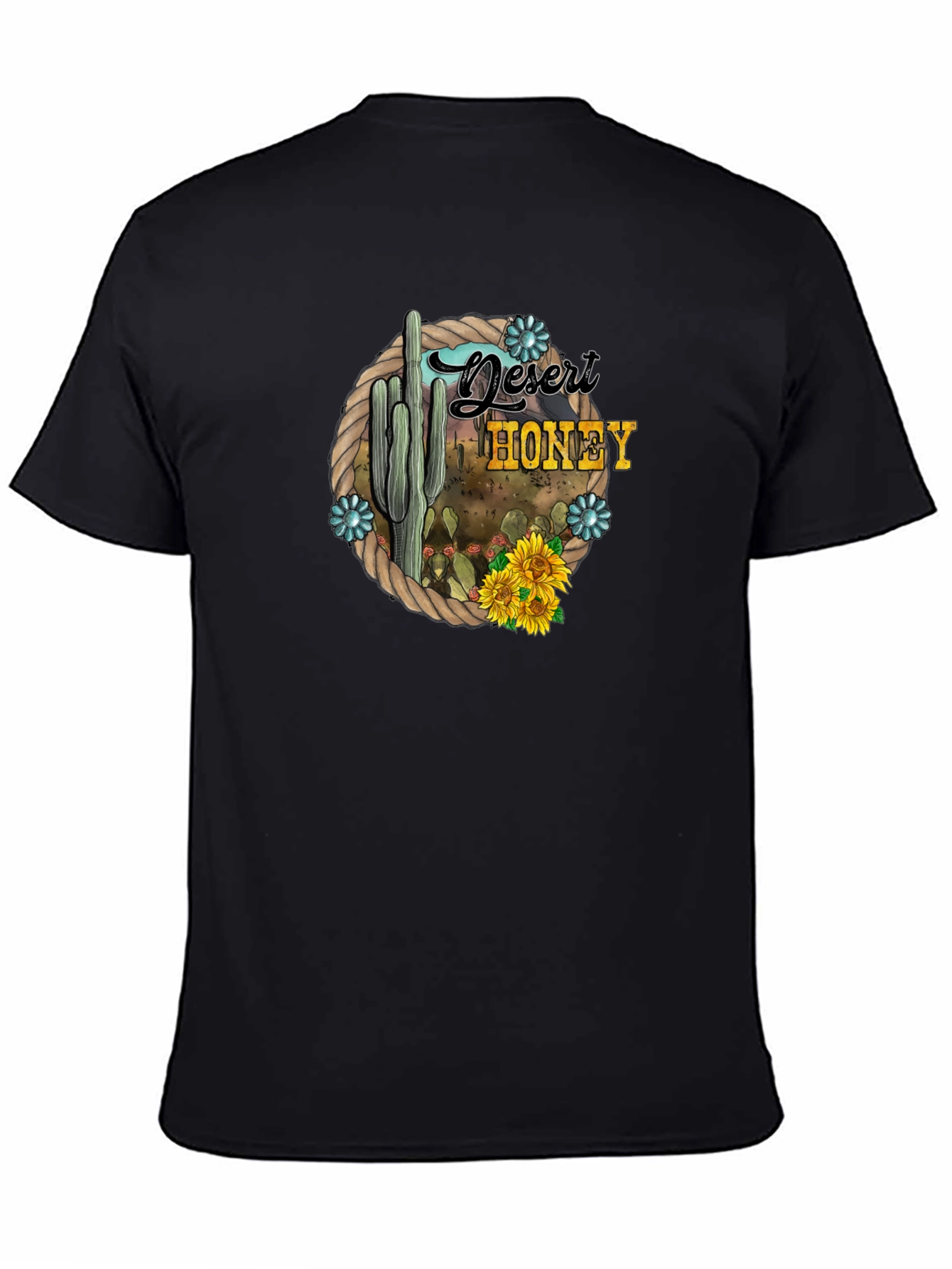 Black Desert Honey Cactus Graphic T-Shirt view 4