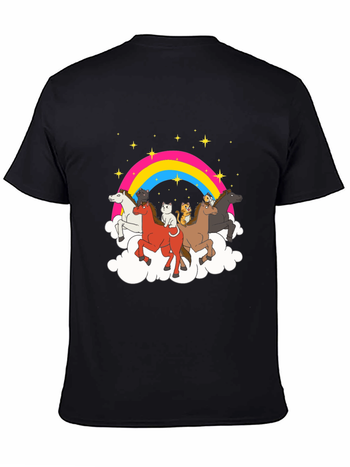 Black Rainbow Horse & Cat Tee view 4