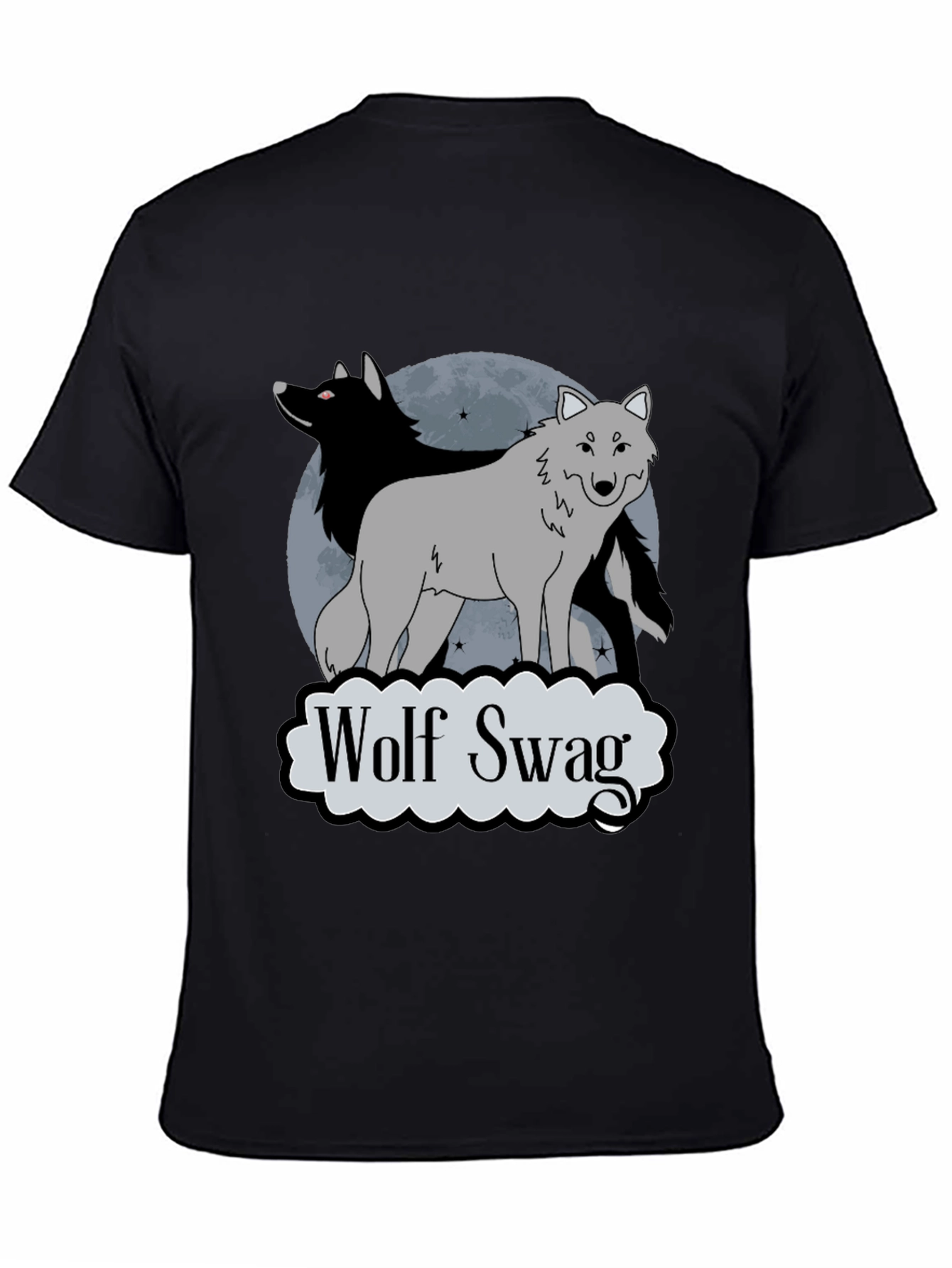 Black Wolf Swag T-Shirt - Graphic Tee view 4
