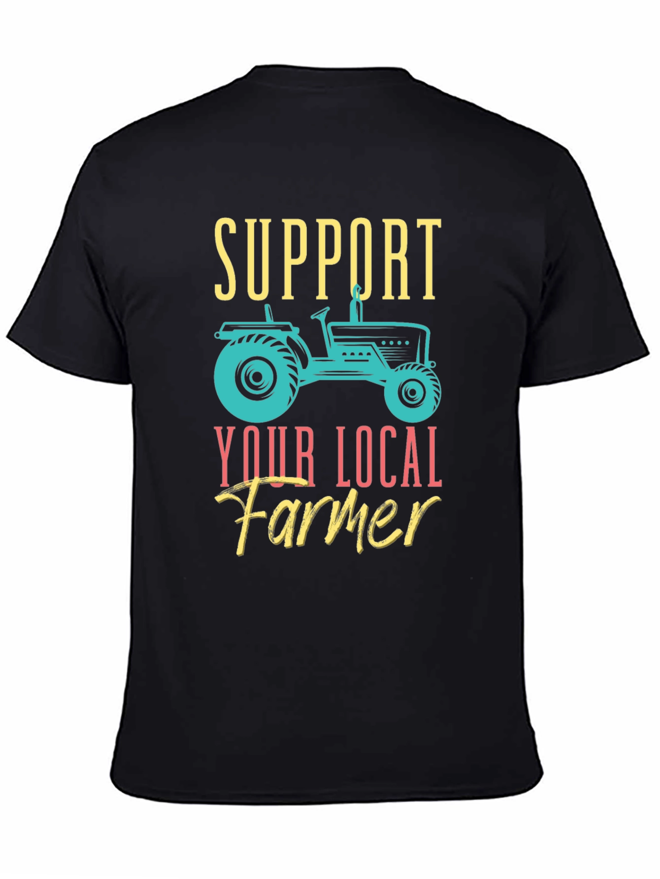 Black Support Local Farmer Graphic Tee view 4