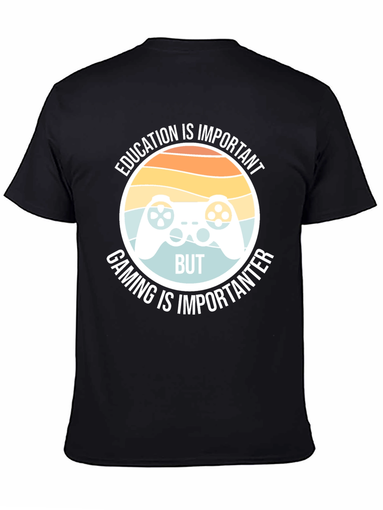 Funny Gamer T-Shirt - Education vs Gaming - 4