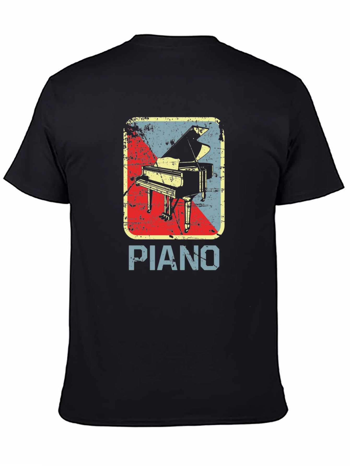 Black Vintage Piano Graphic T-Shirt - Retro Music Lover Tee view 4