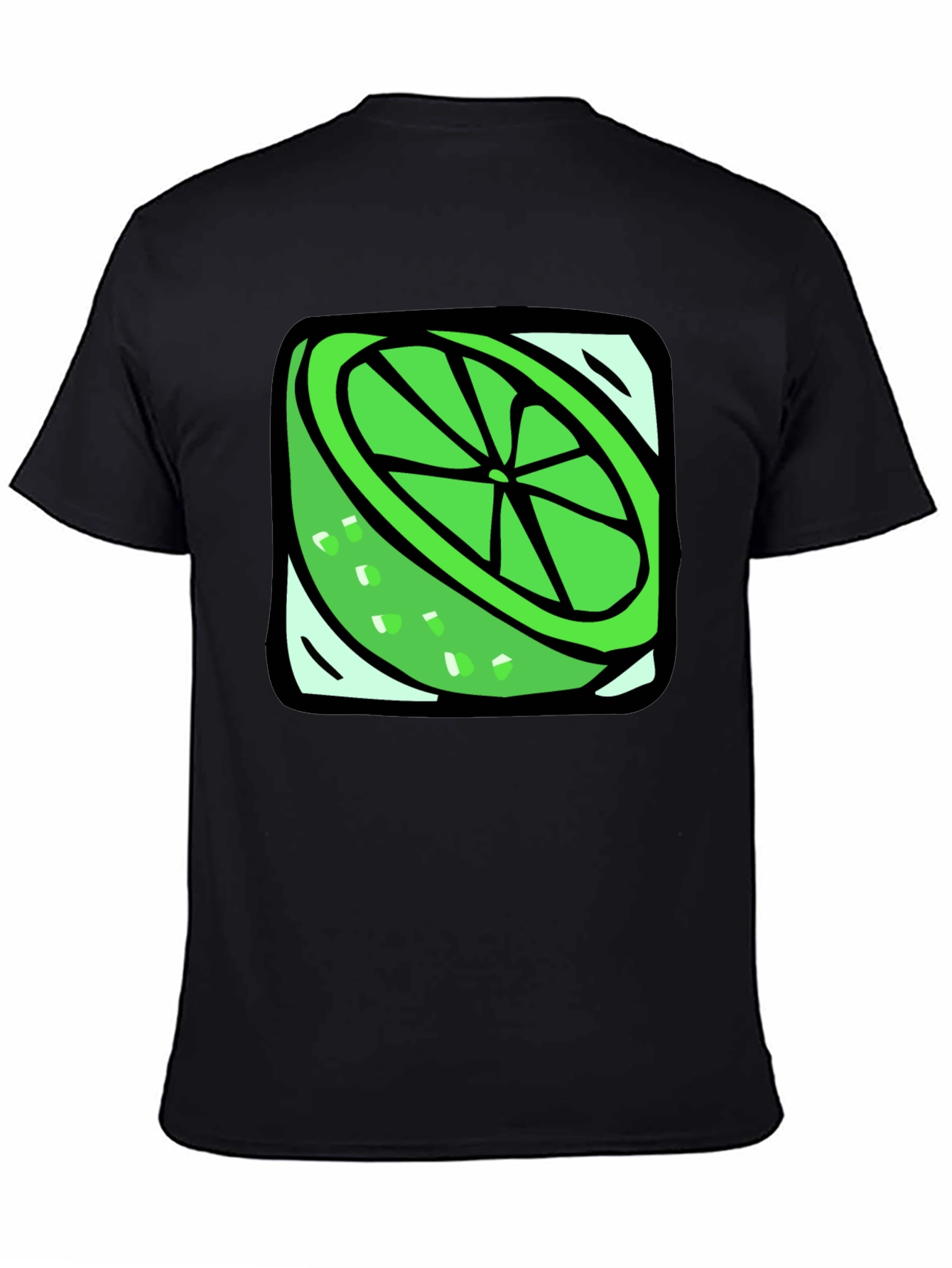 Black Lime Slice Graphic Tee - Fresh & Fun Design view 4