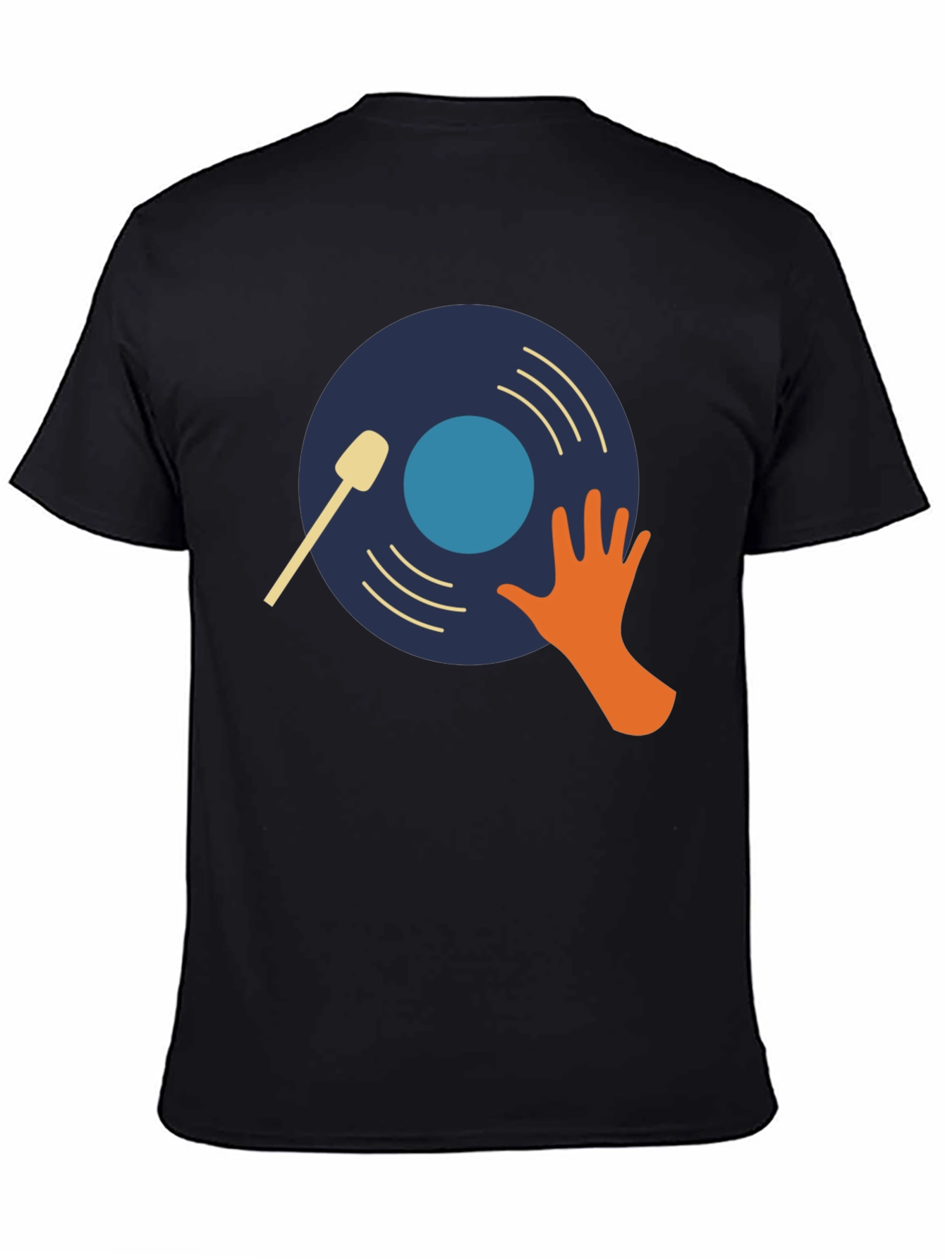 Black DJ Vinyl Record Graphic T-Shirt view 4