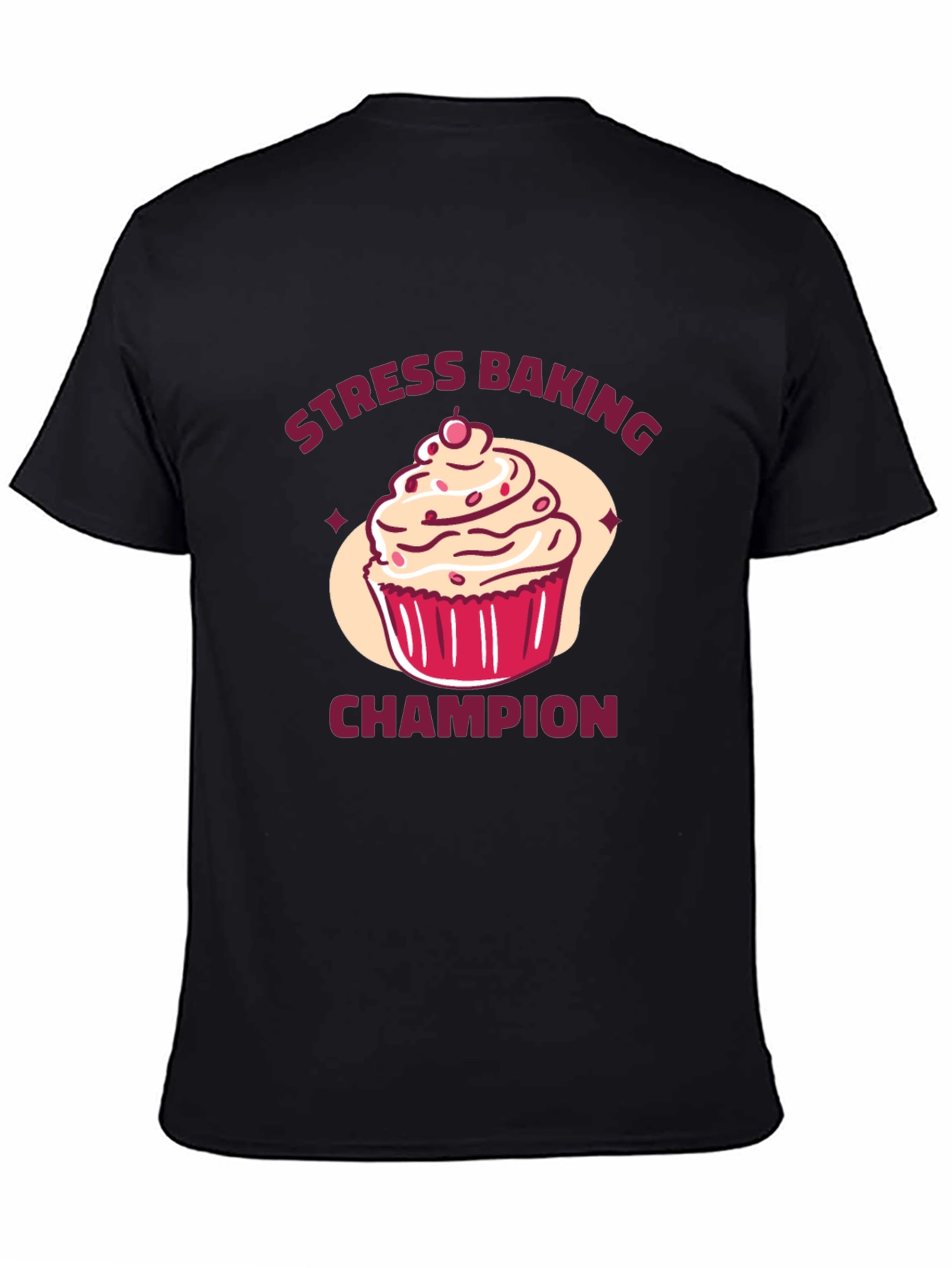 Stress Baking Champion T-Shirt - Cupcake Graphic Tee - 4