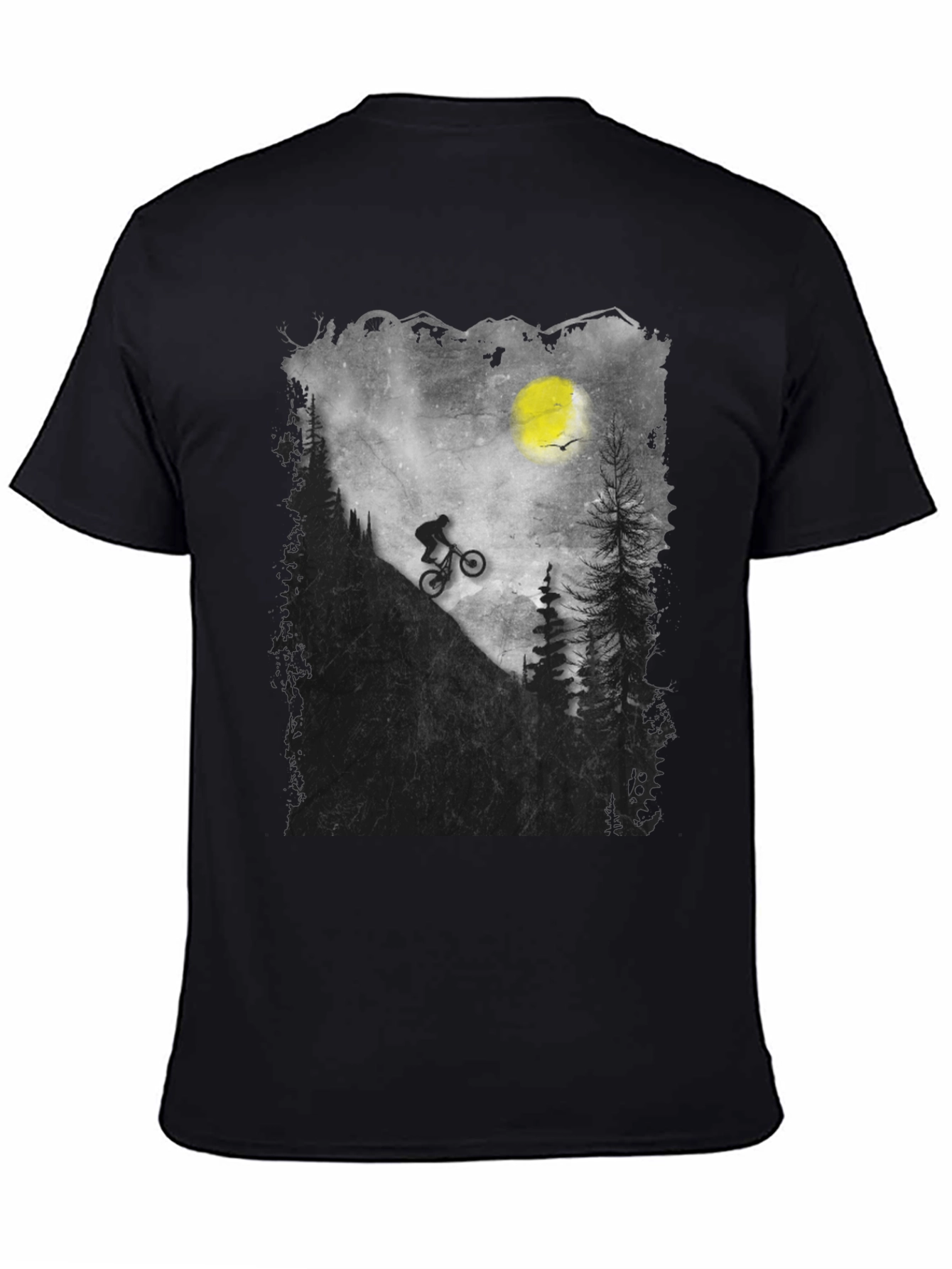 Black Mountain Biker Silhouette Graphic Tee view 4