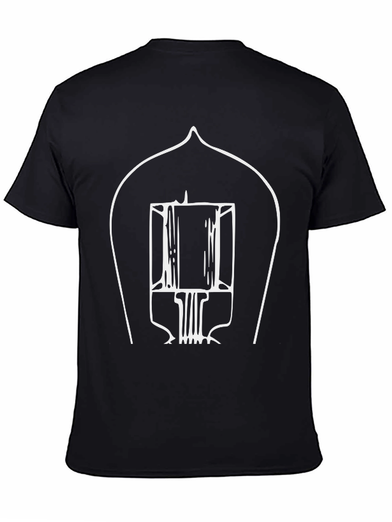Black Vacuum Tube T-Shirt - Black, Modern Design view 4