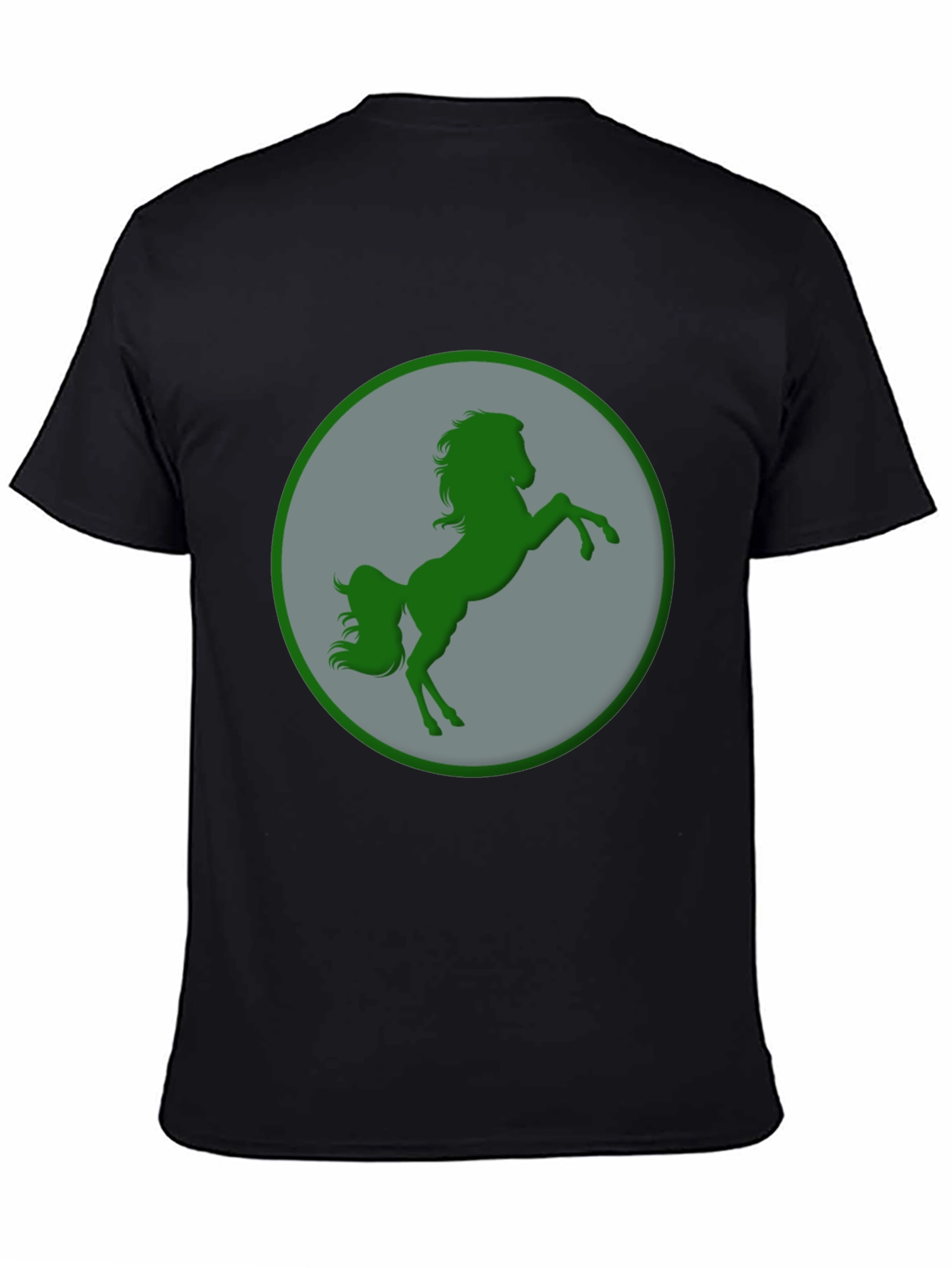 Black Green Horse Graphic Black T-Shirt view 4