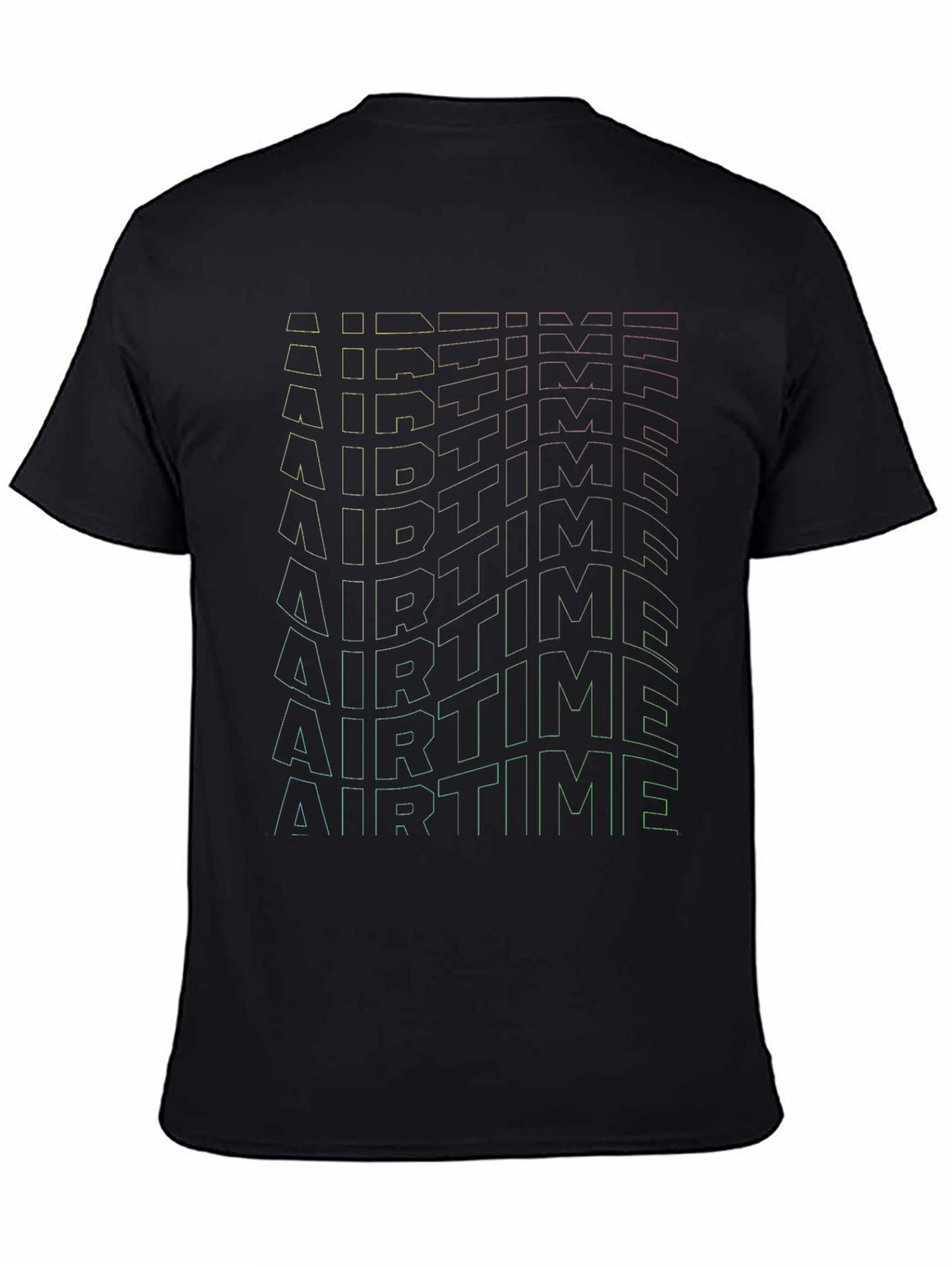 Black Retro Airtime T-Shirt - Gradient Design view 4
