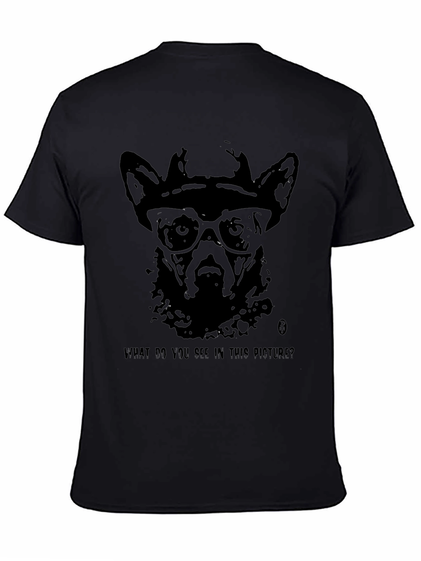 Black Dog with Glasses Graphic T-Shirt view 4