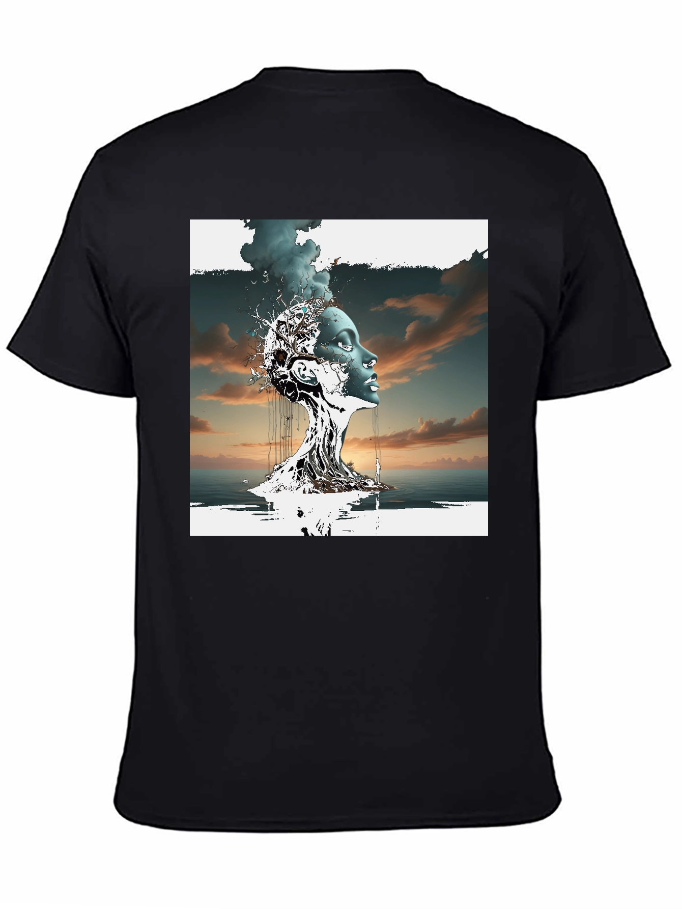 Black Abstract Woman Graphic T-Shirt view 4